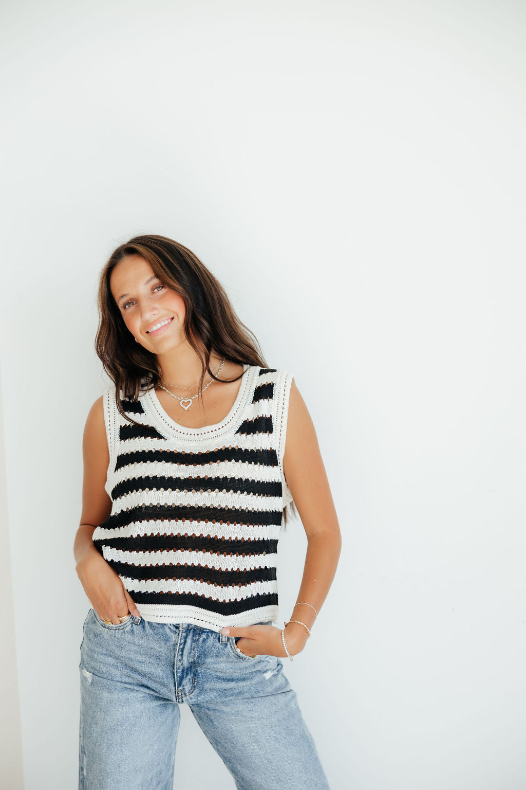 Amelia Crochet Knit Tank