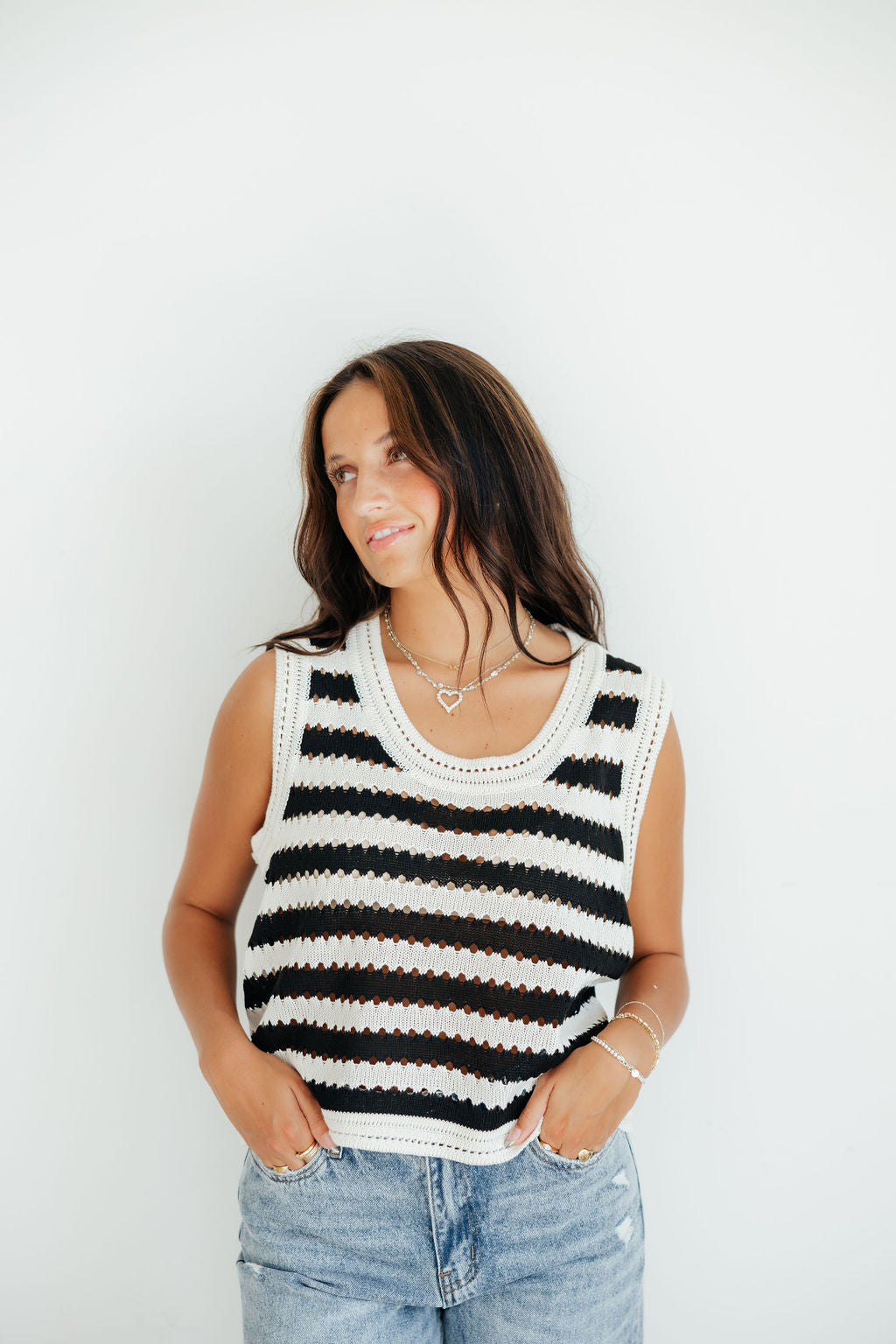 Amelia Crochet Knit Tank