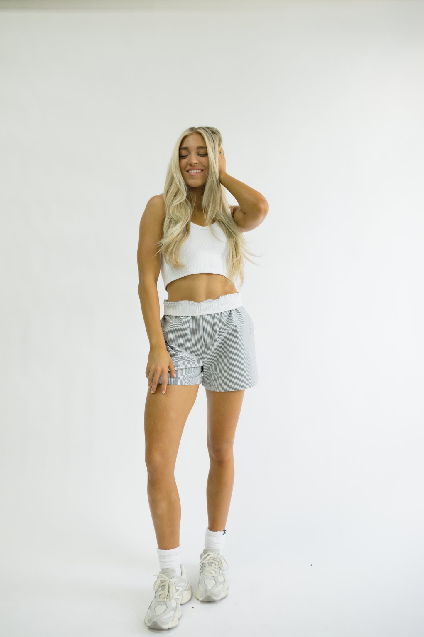 It Girl Boxers // Charcoal Stripe