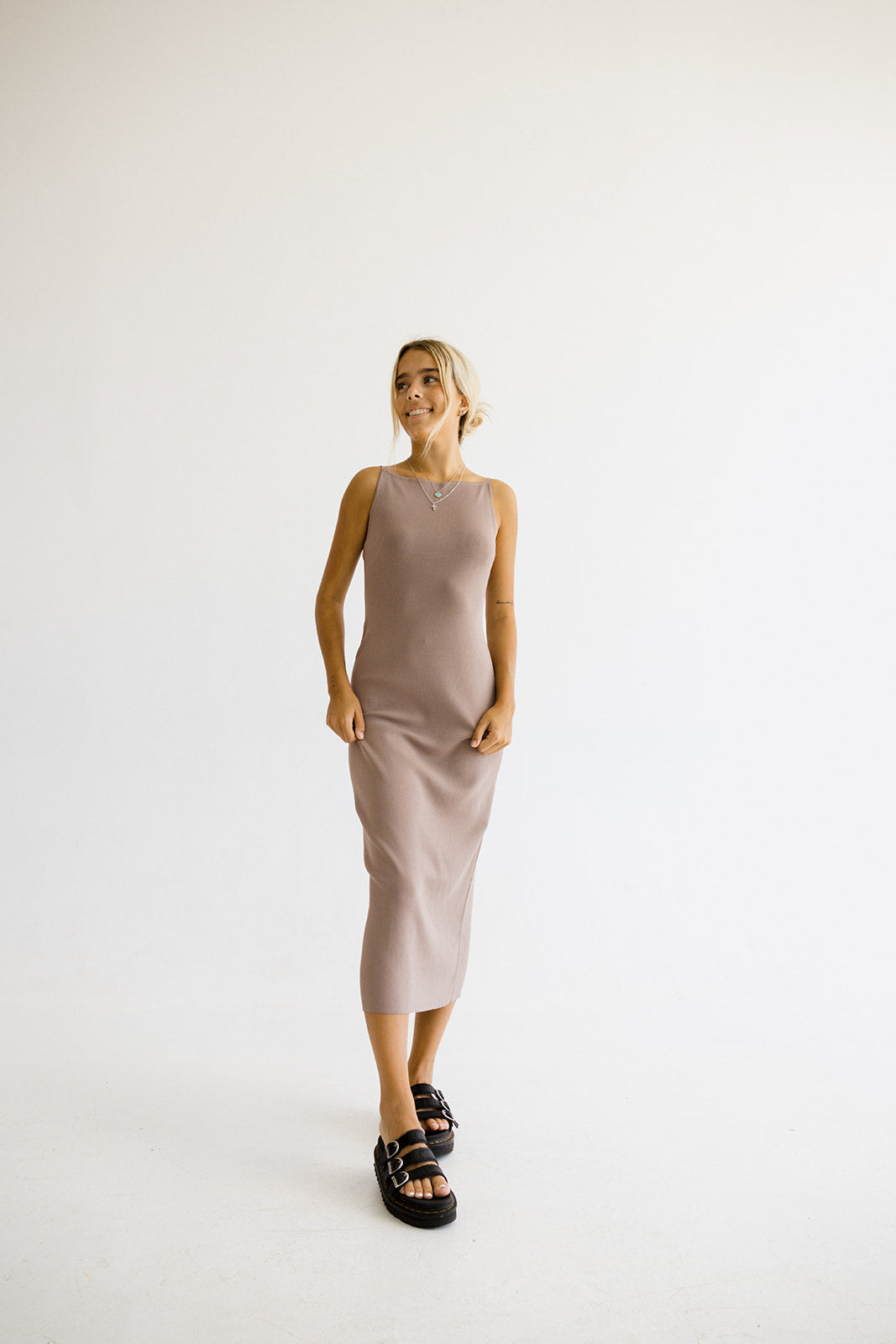 Claire Strappy Halter Knit Dress