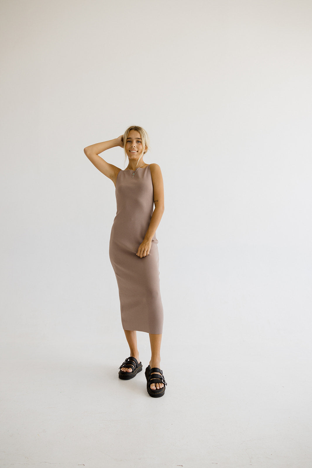 Claire Strappy Halter Knit Dress