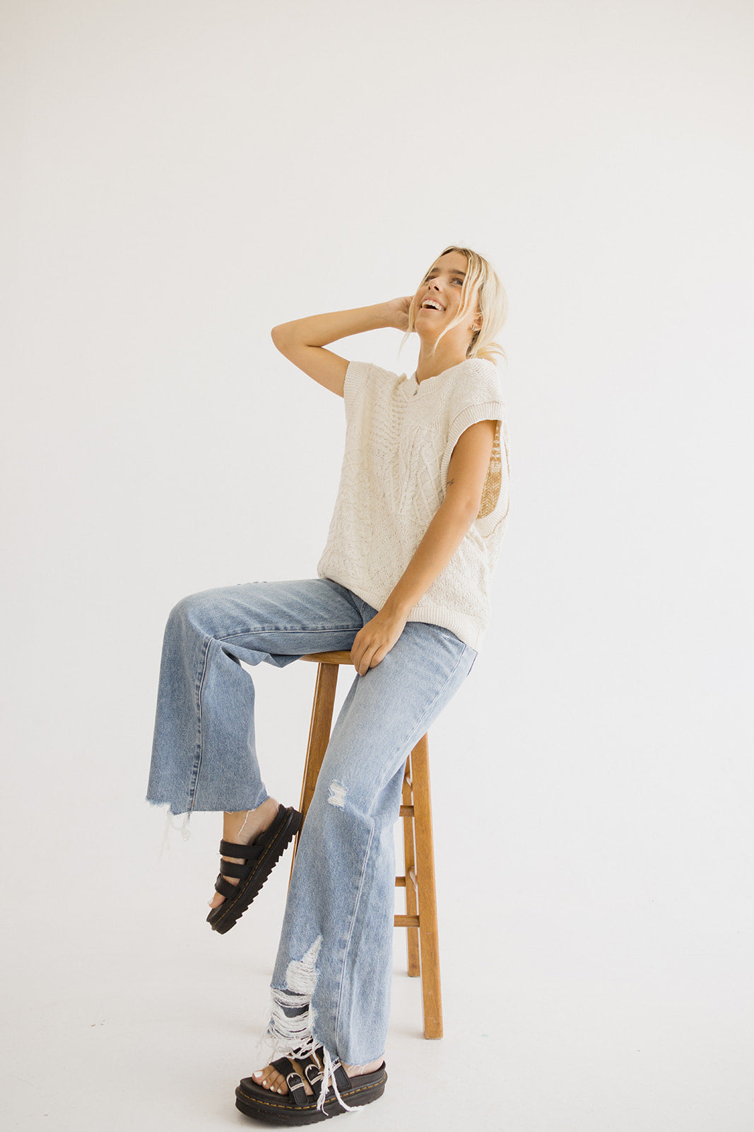 Eloise Cable Knit Sweater Vest
