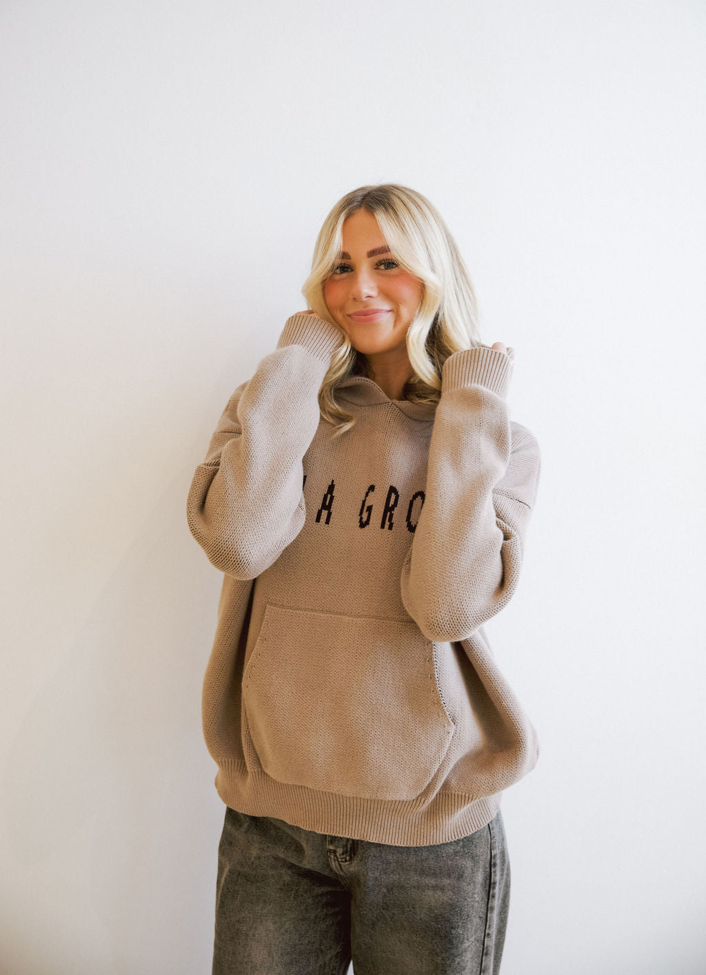 Isla Grove Original Knit Hoodie // Sand