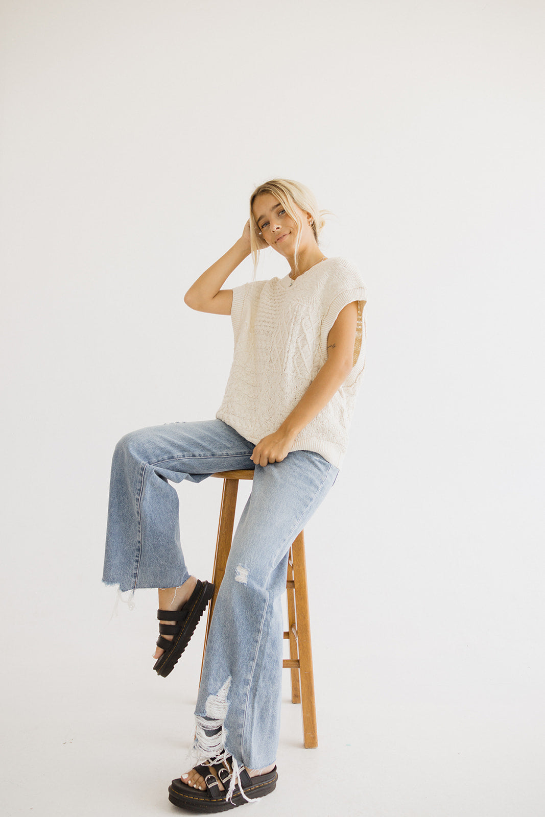Eloise Cable Knit Sweater Vest