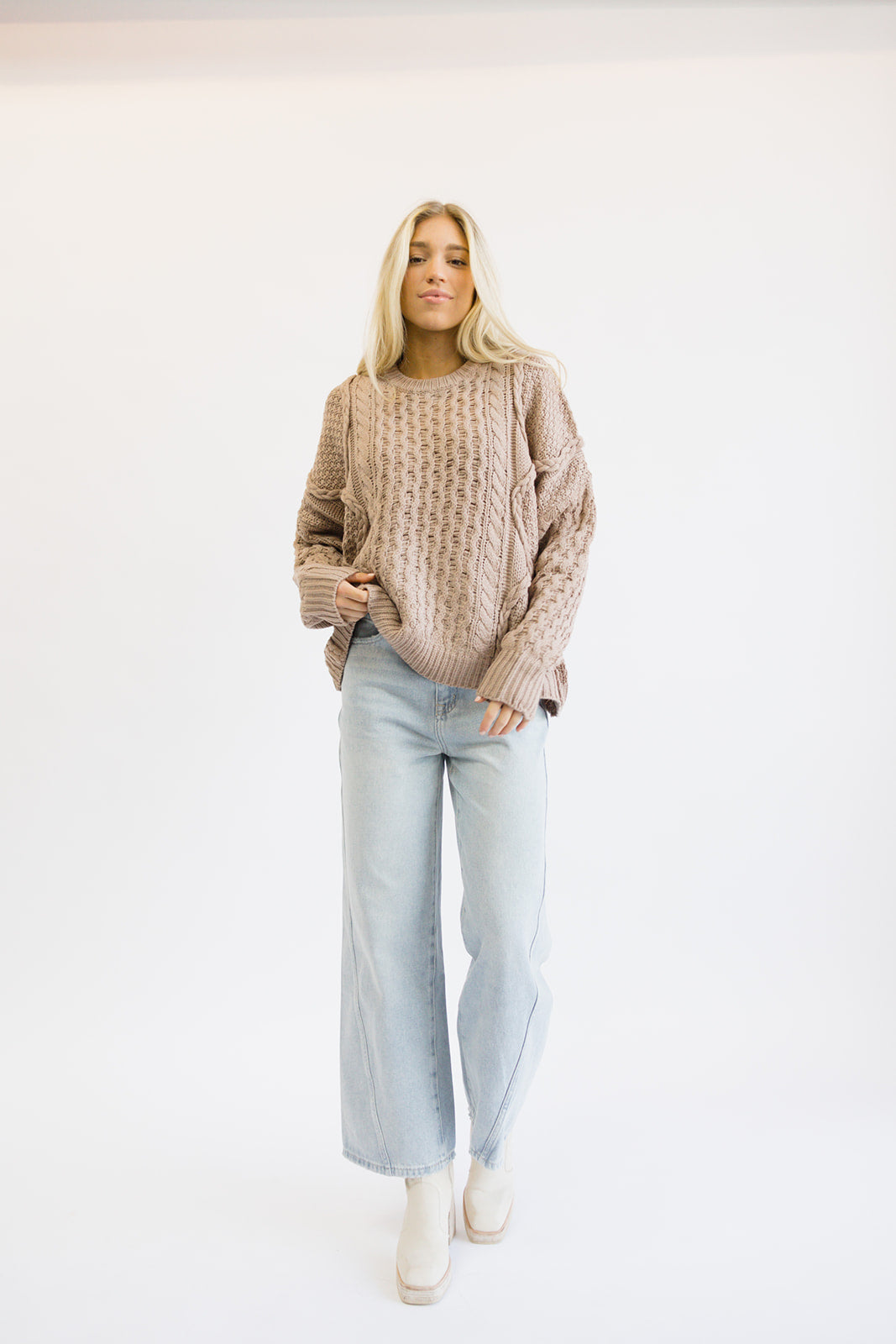 Fall Favorite Classic Sweater // Taupe
