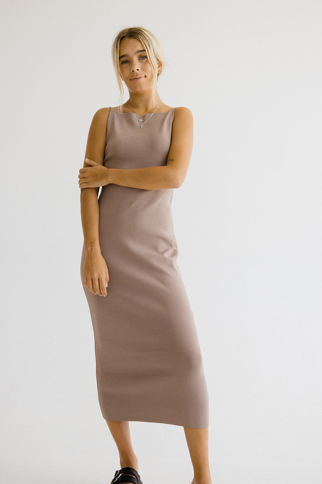 Claire Strappy Halter Knit Dress