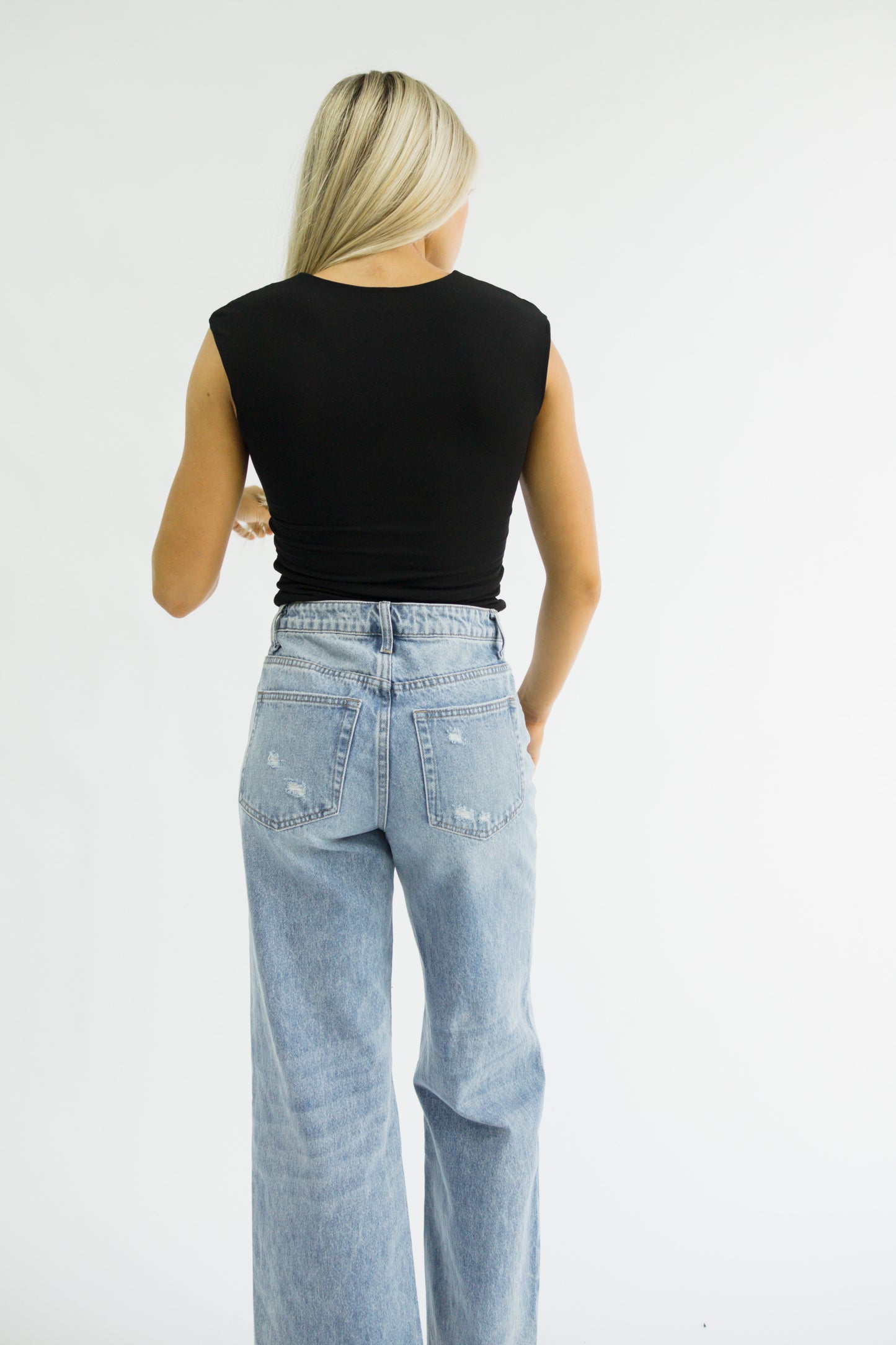 Clean Cap Sleeve Top // Black