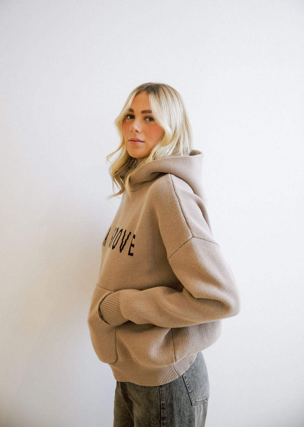 Isla Grove Original Knit Hoodie // Sand