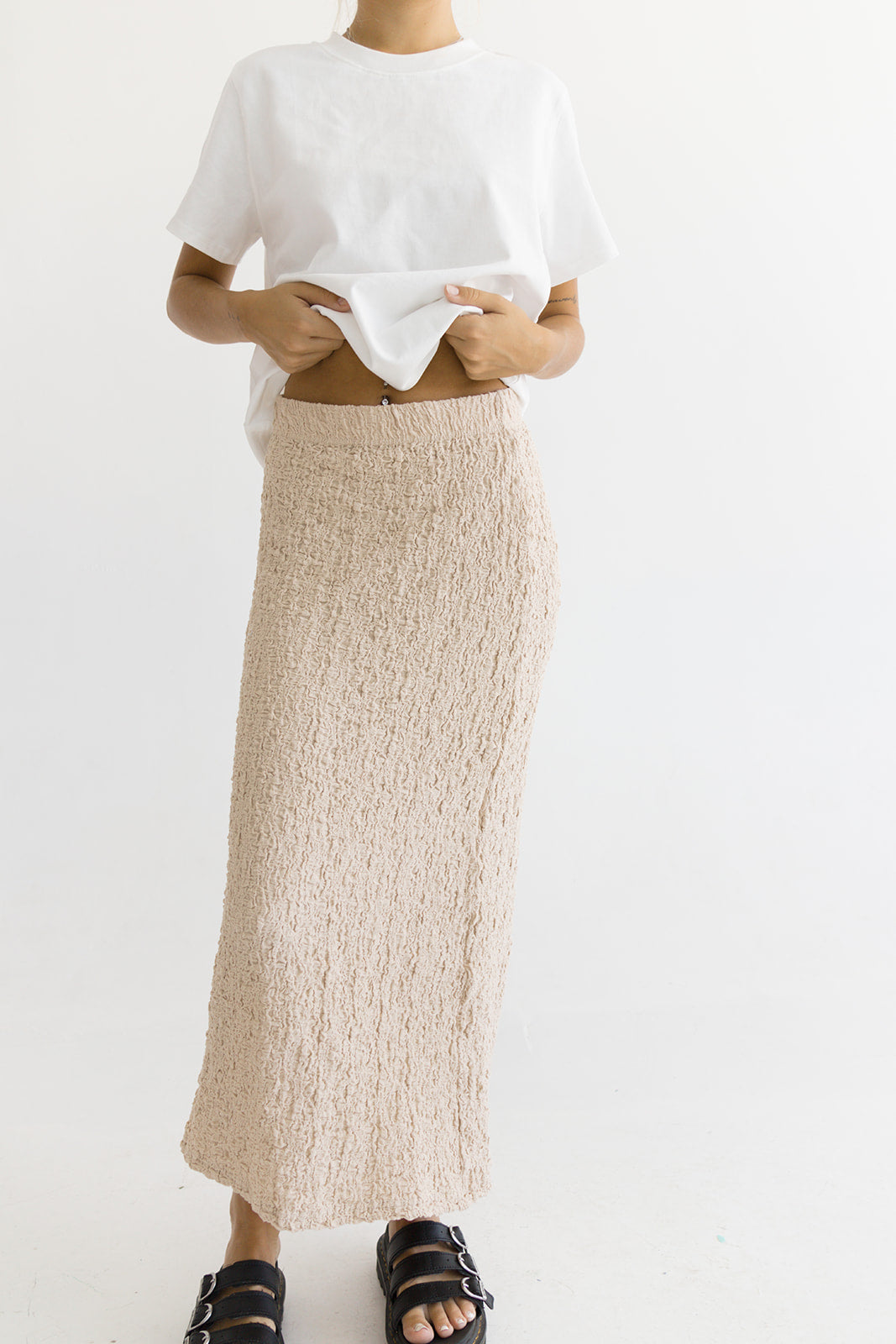Audrey Textured Midi Skirt