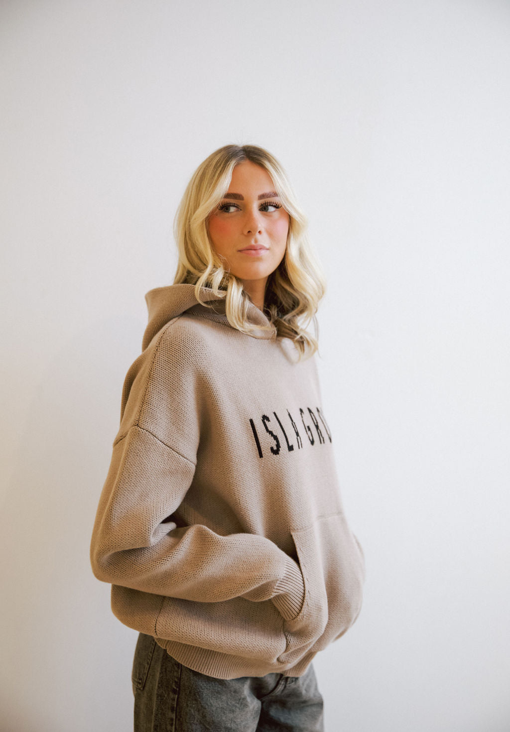 Isla Grove Original Knit Hoodie // Sand