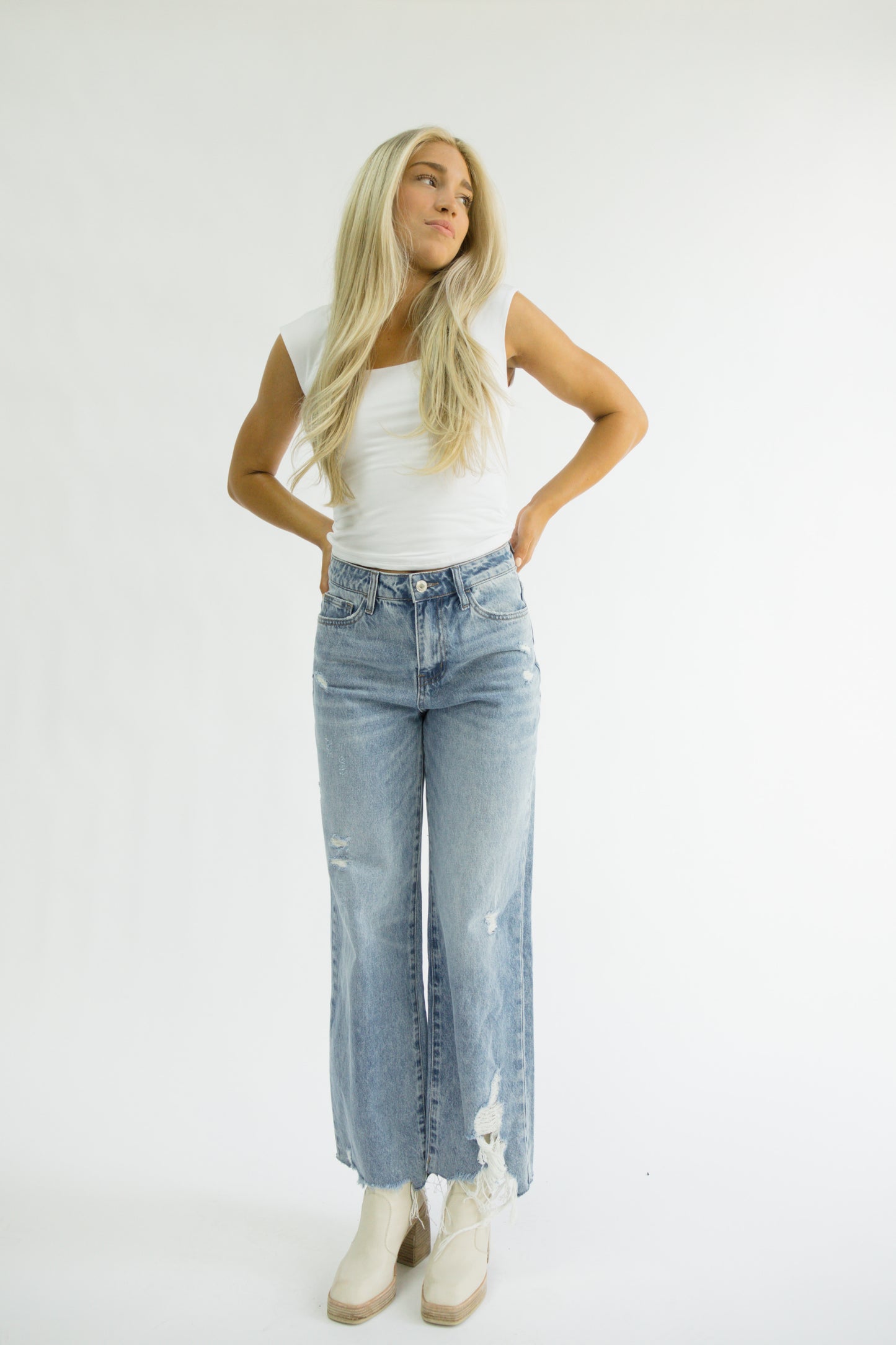 Clean Cap Sleeve Top // White