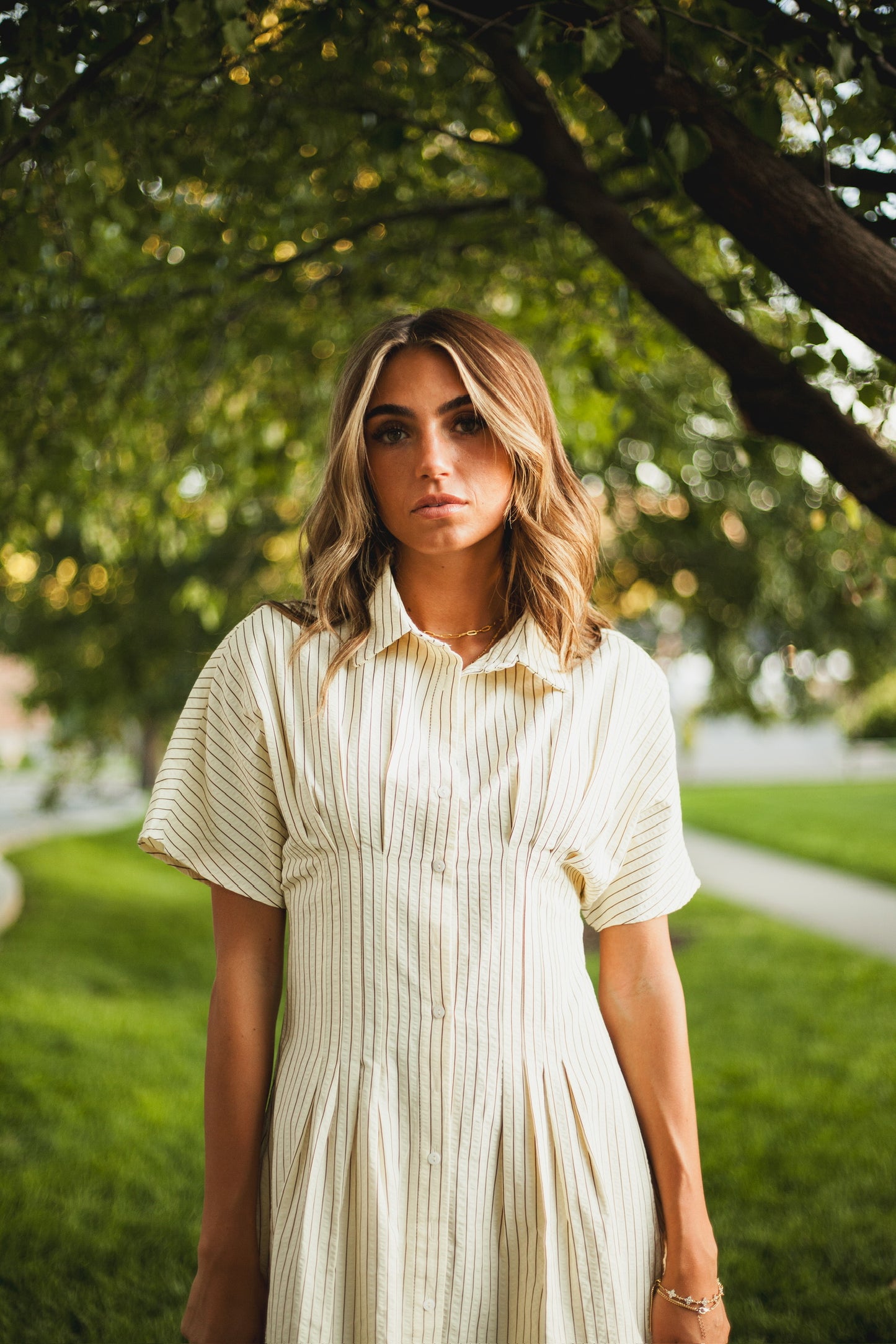 Brooke Pleated Shirt Dress