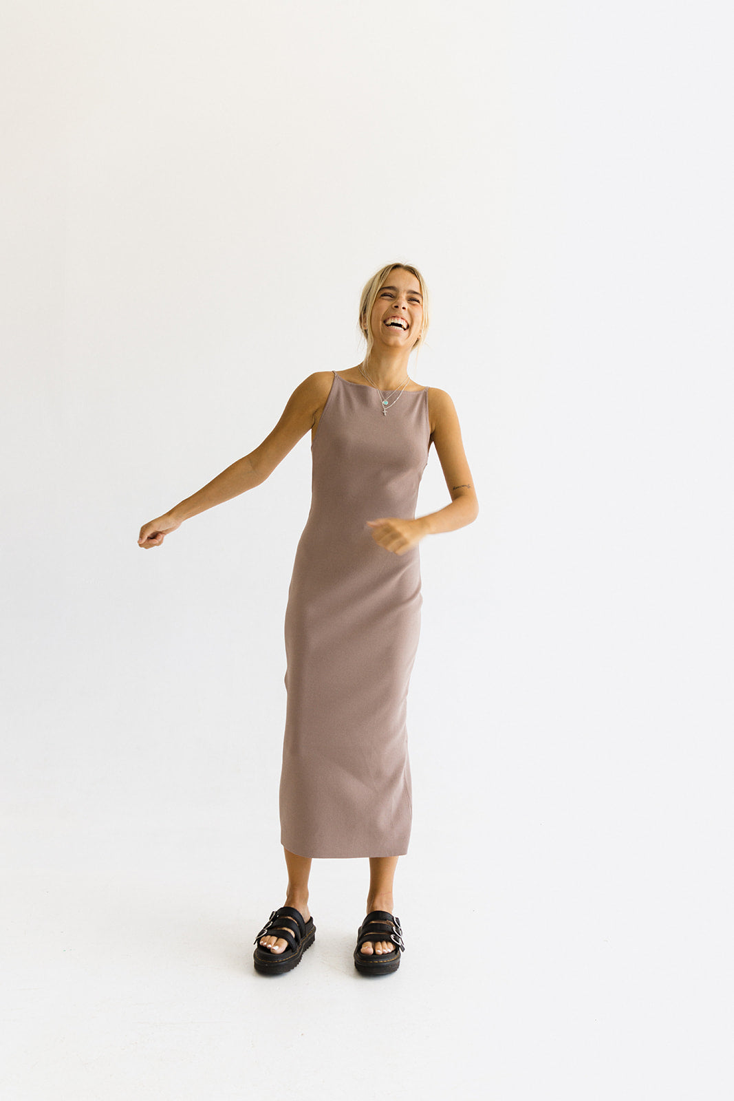 Claire Strappy Halter Knit Dress