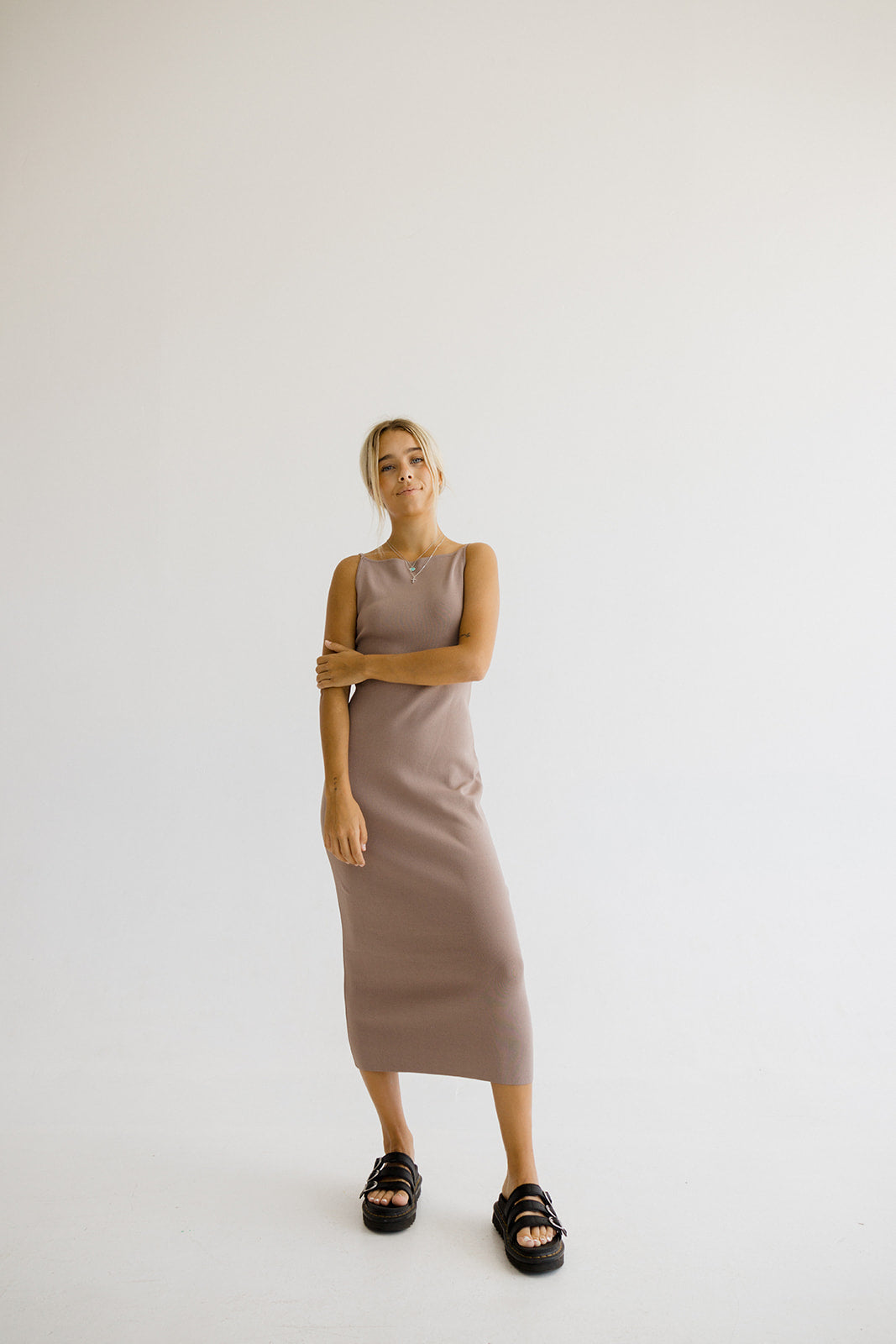 Claire Strappy Halter Knit Dress