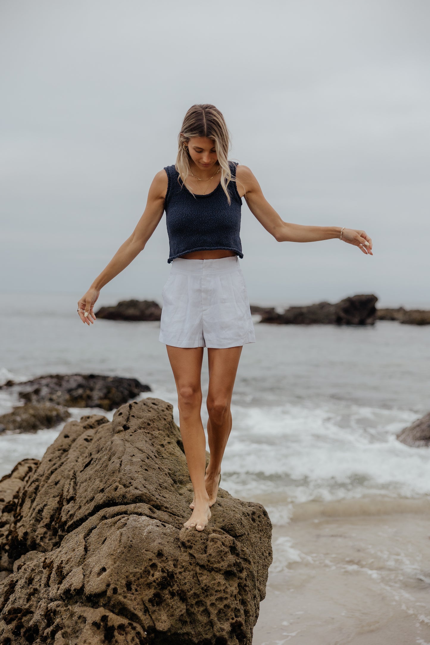 Tide Textured Tank // Navy