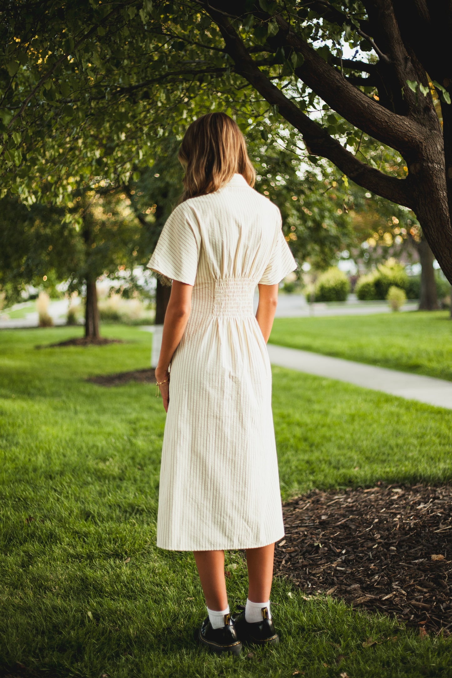 Brooke Pleated Shirt Dress