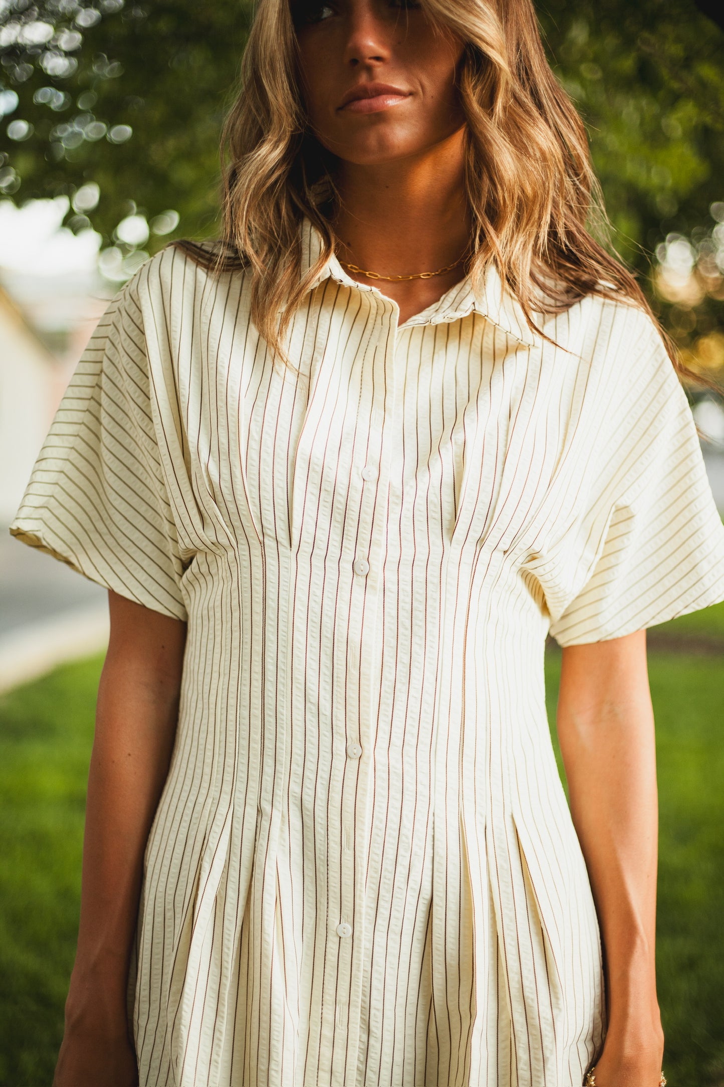 Brooke Pleated Shirt Dress