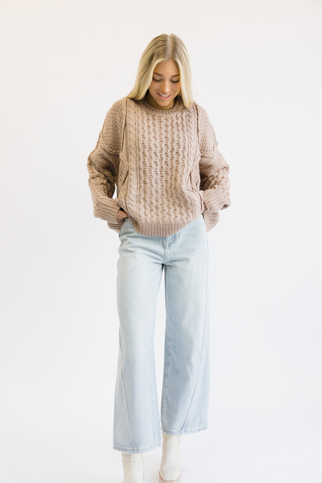 Fall Favorite Classic Sweater // Taupe