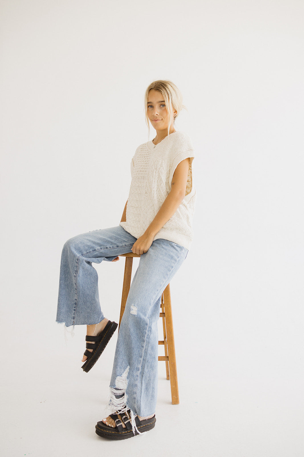 Eloise Cable Knit Sweater Vest