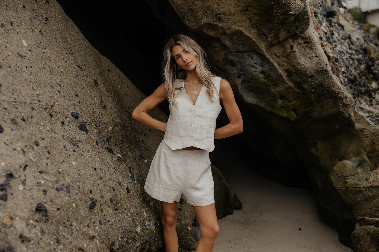 Laguna Linen Shorts // Oatmeal