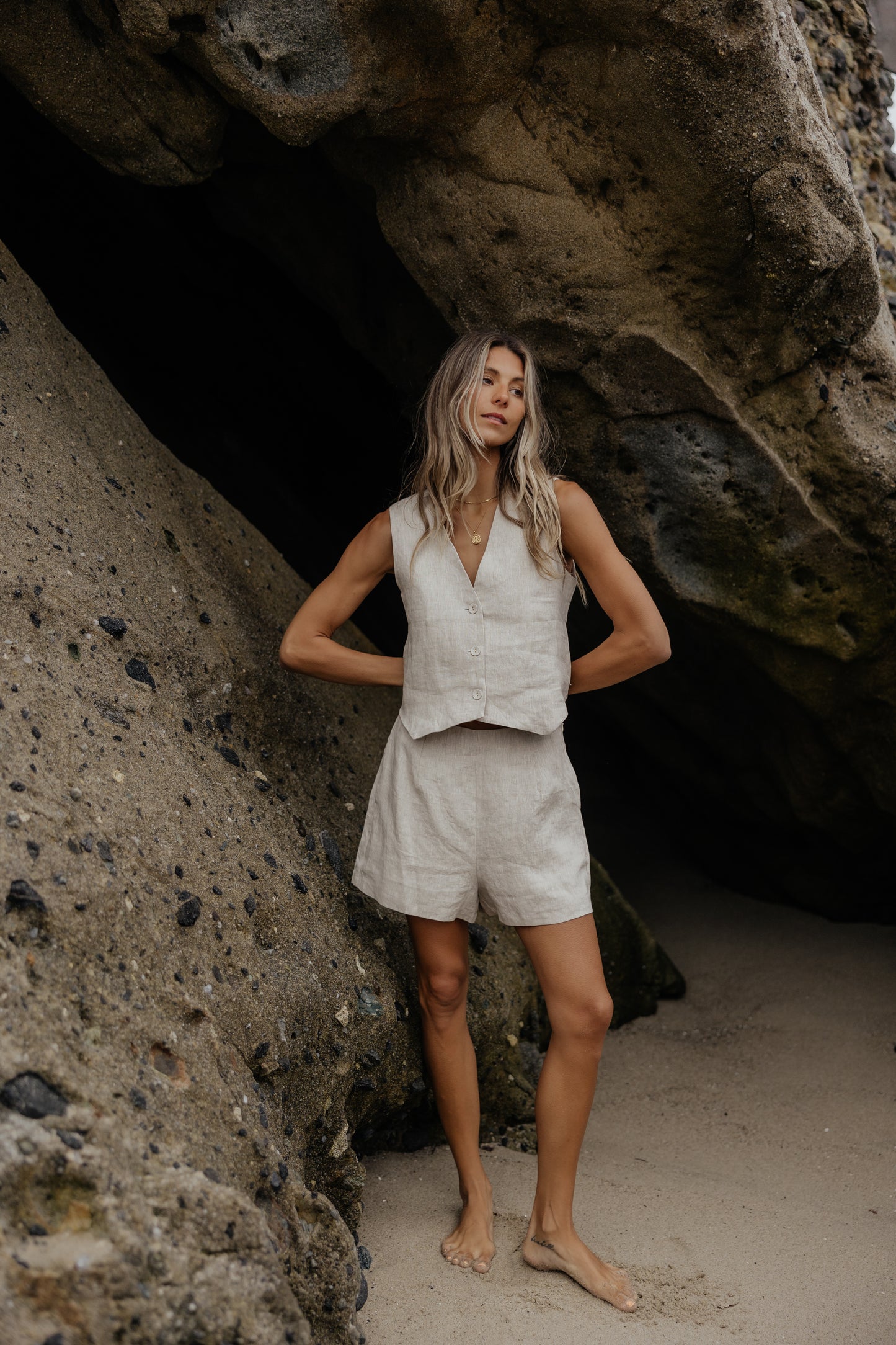 Laguna Linen Shorts // Oatmeal