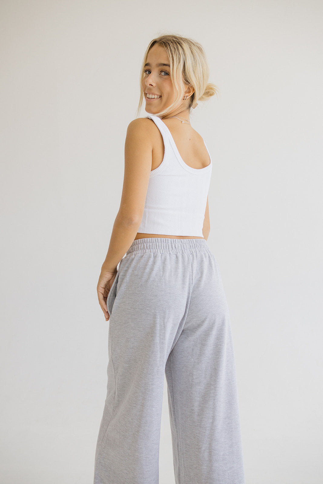 Kira Wide Leg Sweatpants // Grey