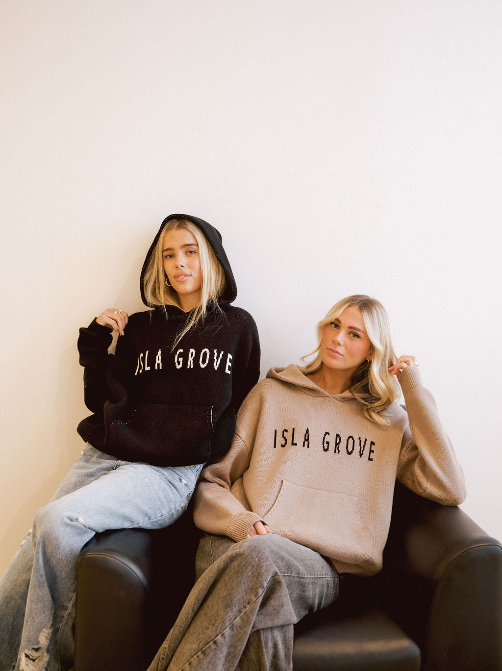 Isla Grove Original Knit Hoodie // Onyx