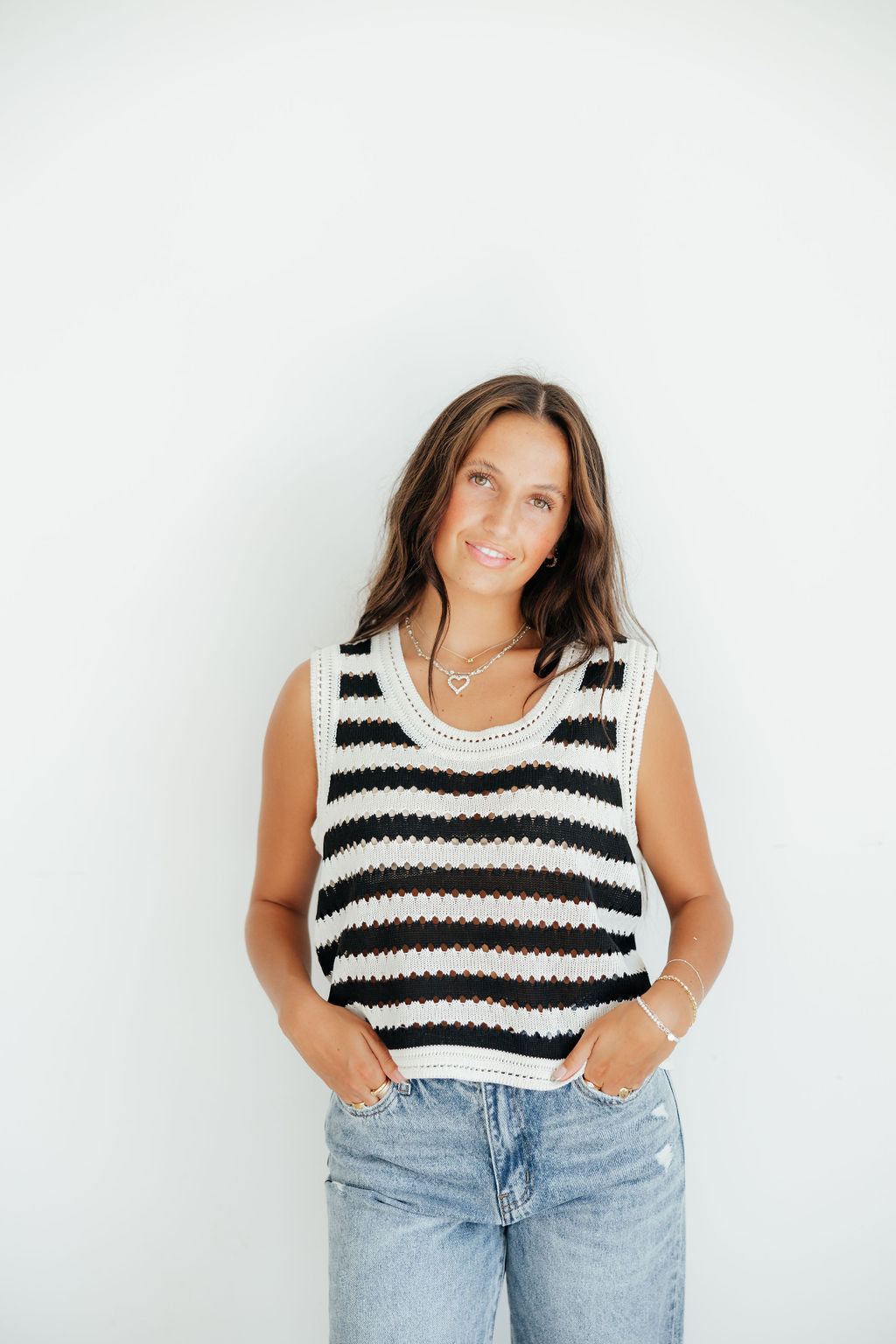 Amelia Crochet Knit Tank