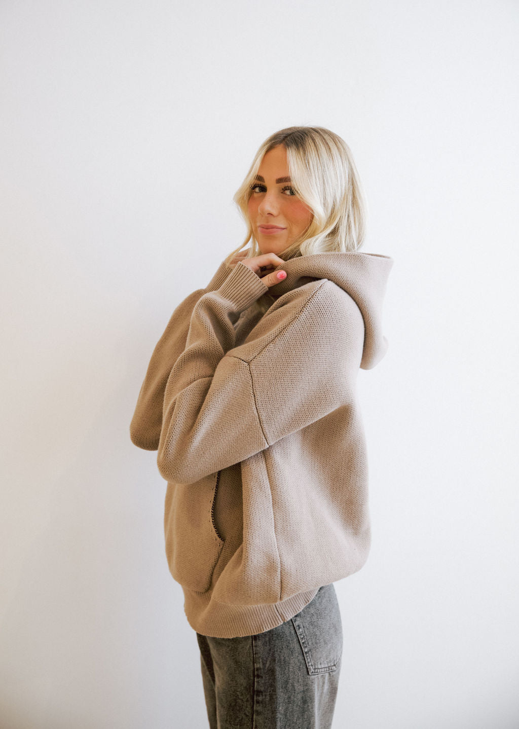 Isla Grove Original Knit Hoodie // Sand