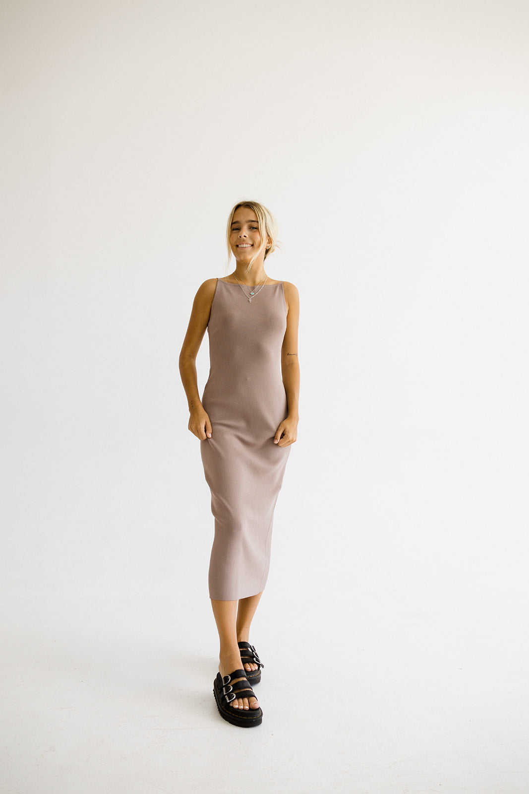 Claire Strappy Halter Knit Dress