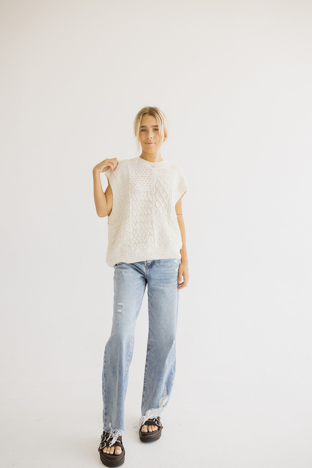 Eloise Cable Knit Sweater Vest