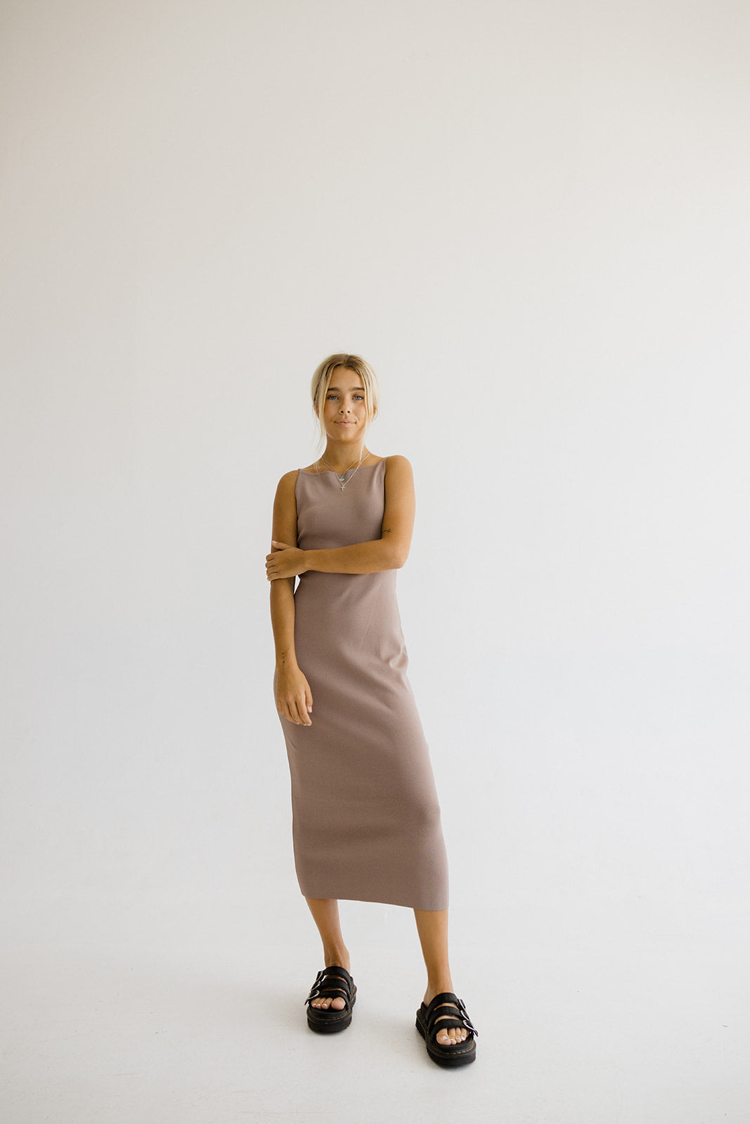 Claire Strappy Halter Knit Dress