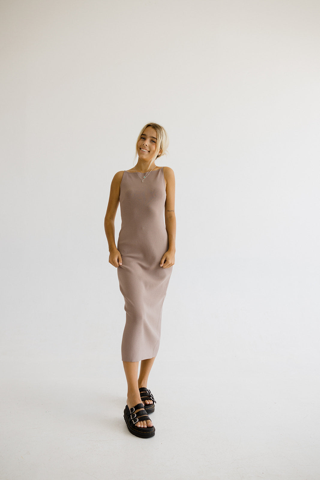 Claire Strappy Halter Knit Dress