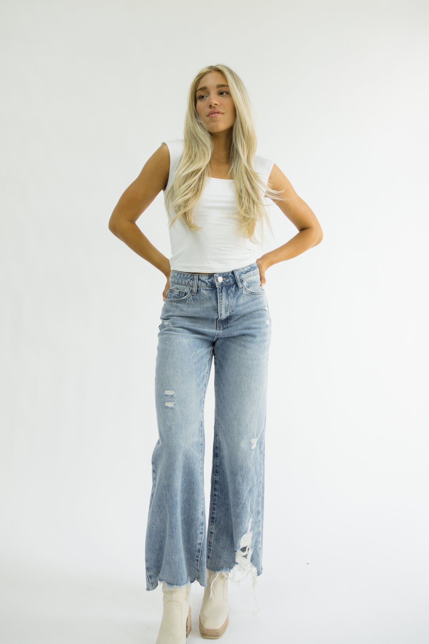 Clean Cap Sleeve Top // White