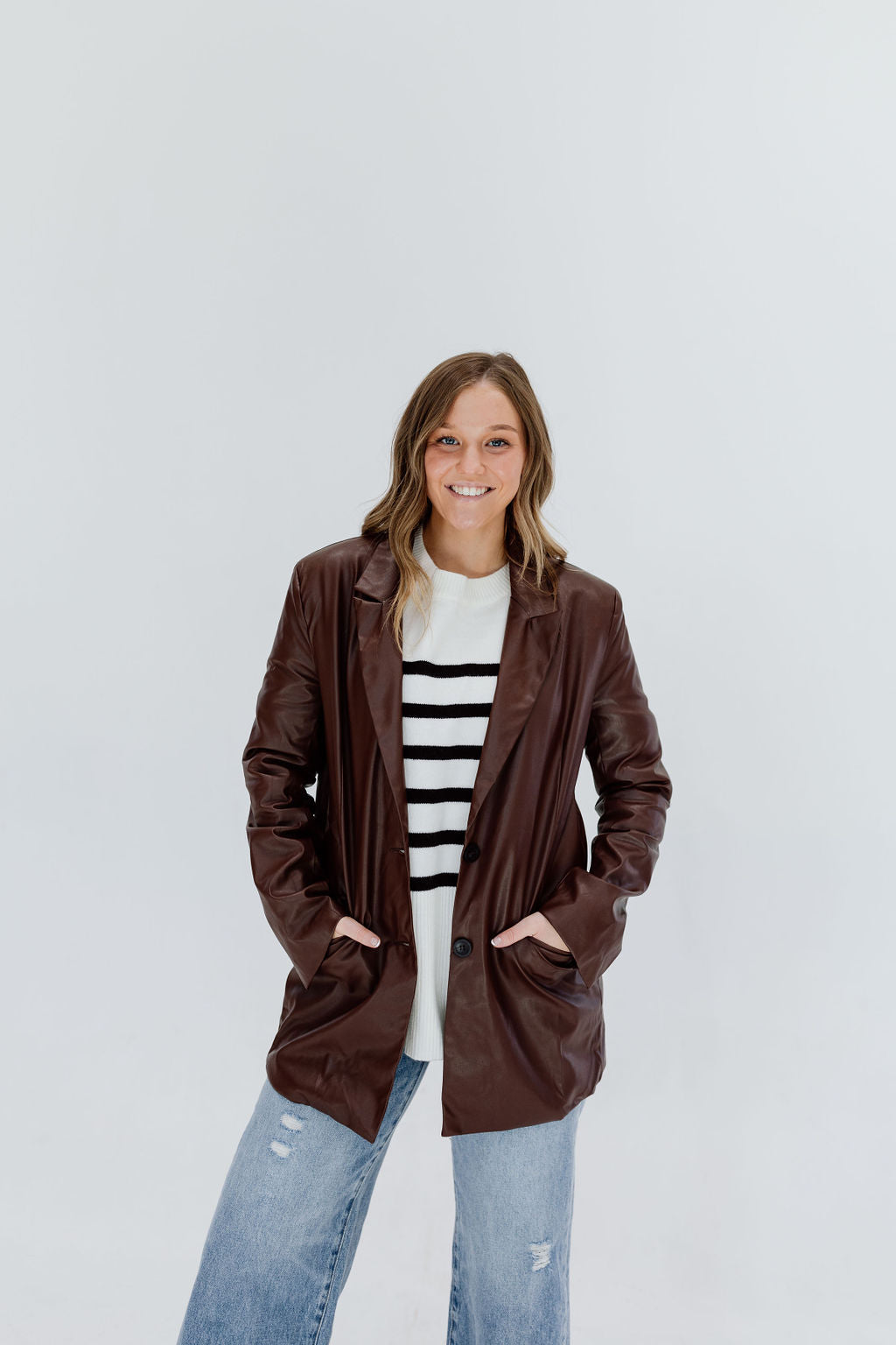 Statement Leather Blazer // Espresso