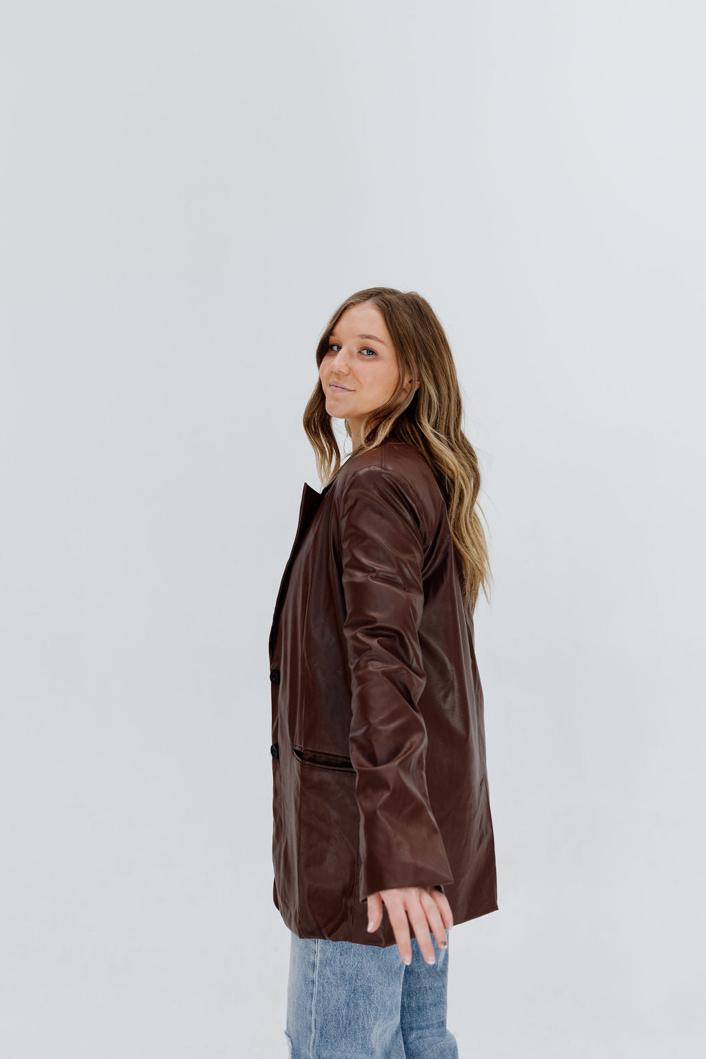 Statement Leather Blazer // Espresso