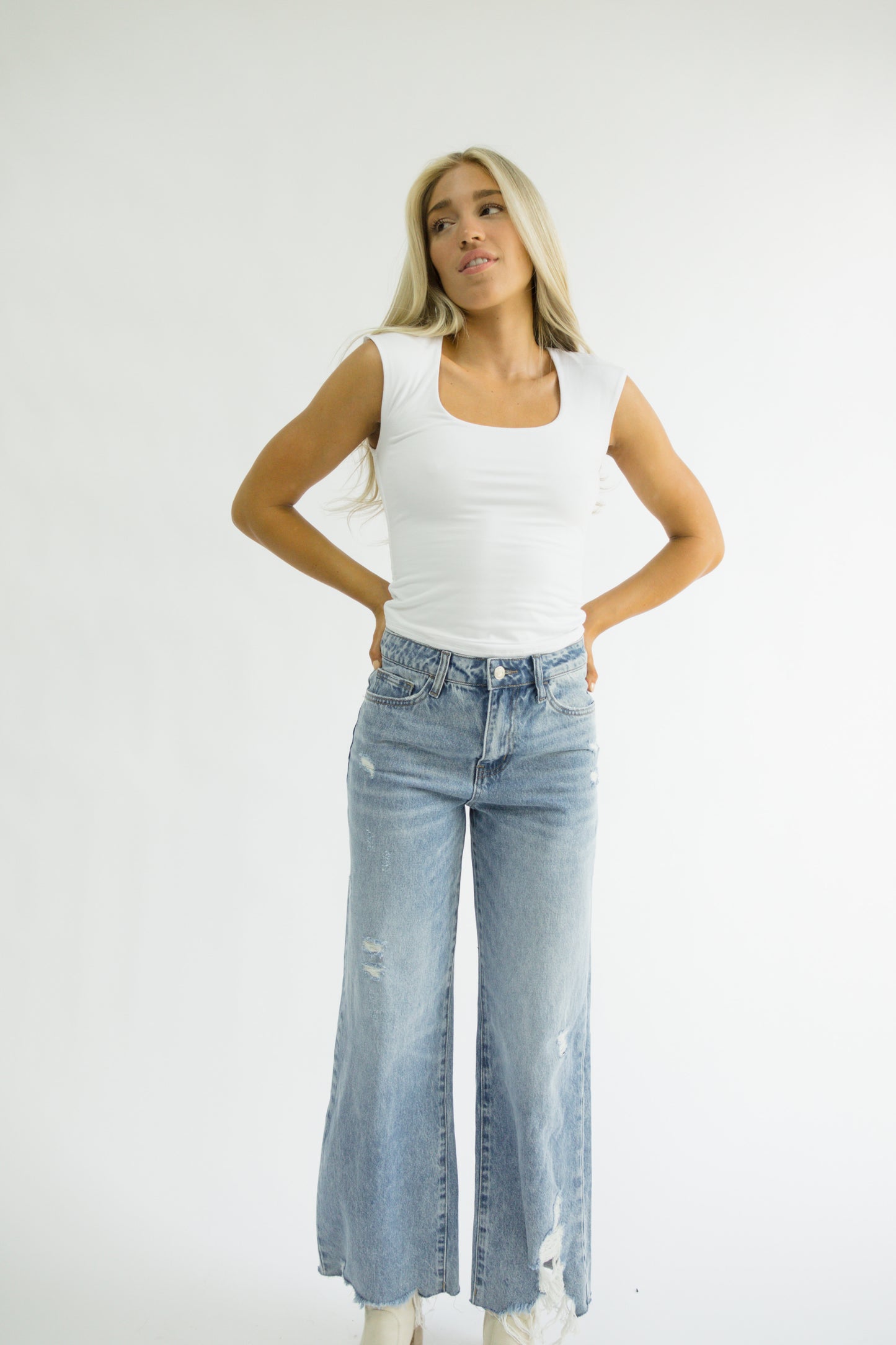 Clean Cap Sleeve Top // White