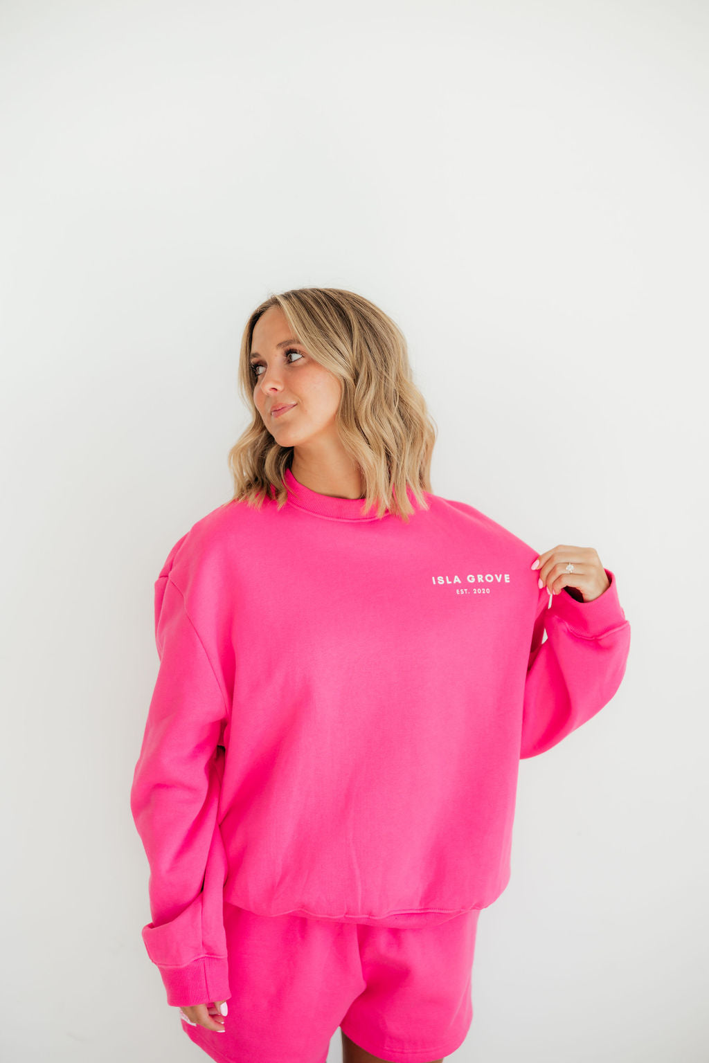 Isla Grove Original Crewneck // Hot Pink *RESTOCKED*