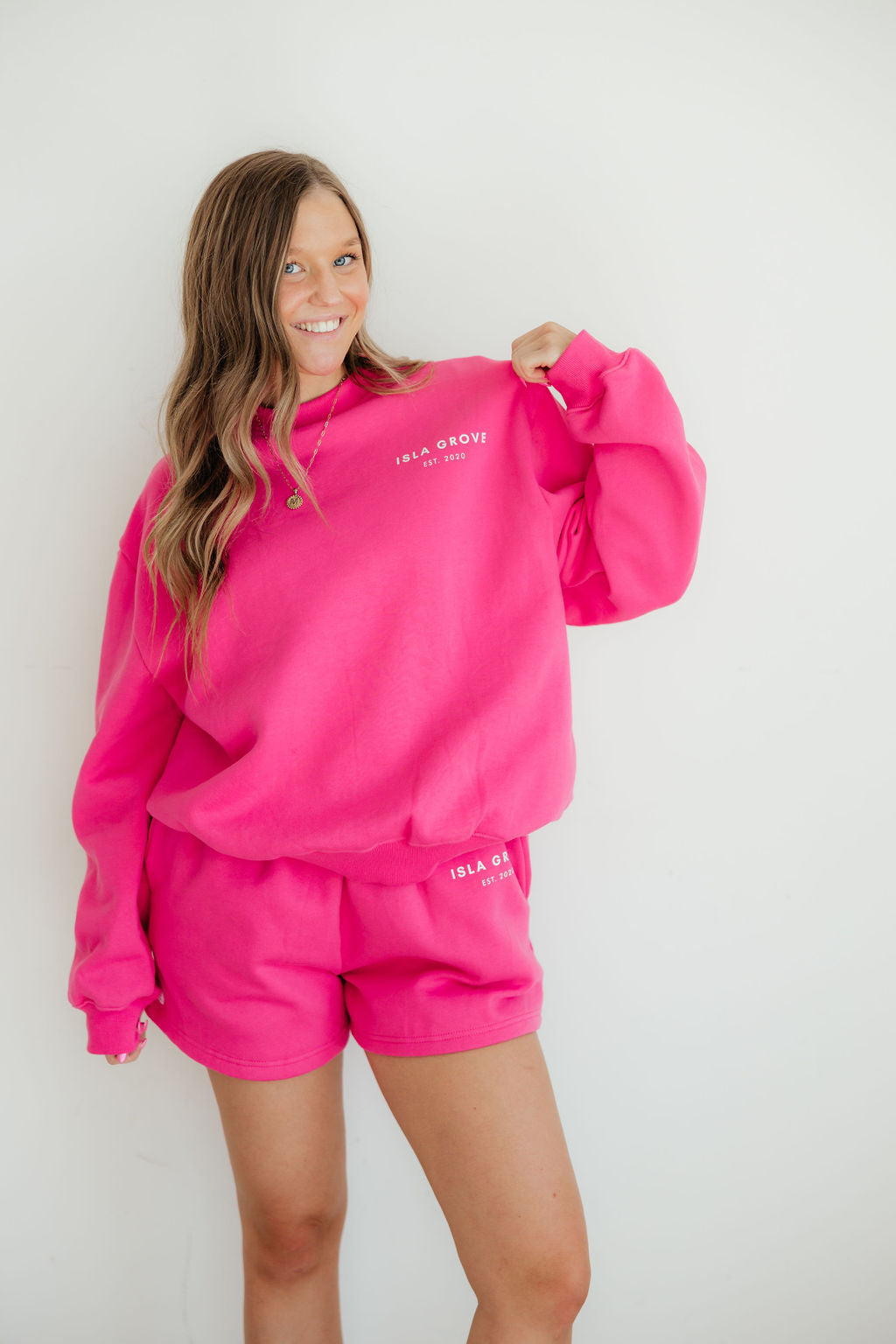 Isla Grove Original Crewneck // Hot Pink *RESTOCKED*