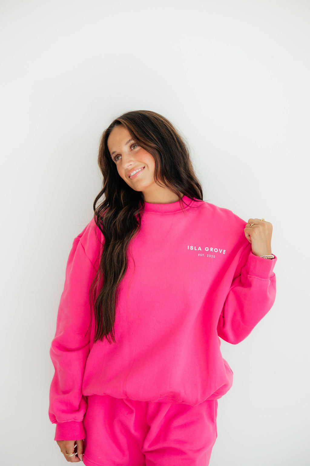 Isla Grove Original Crewneck // Hot Pink *RESTOCKED*