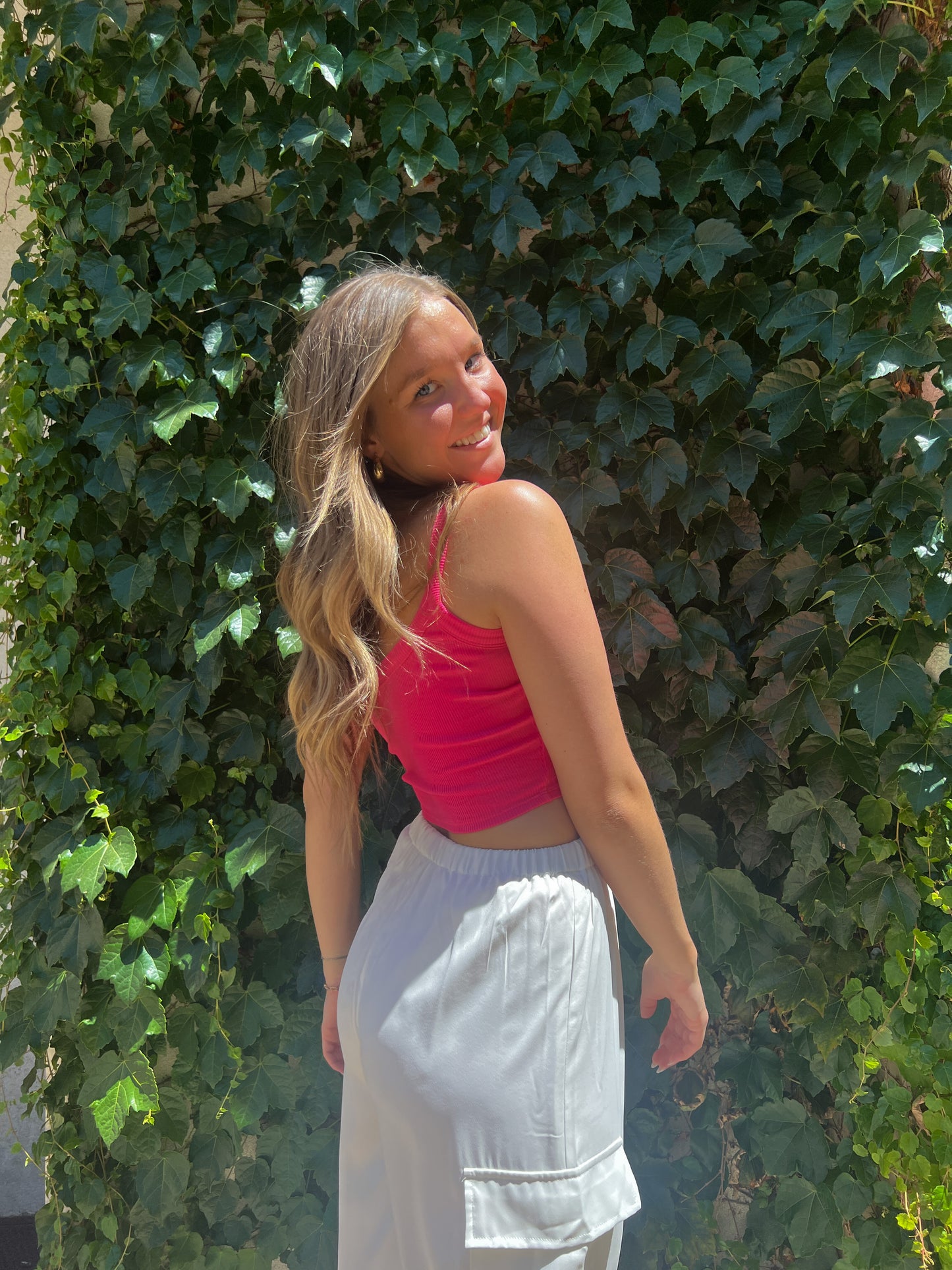 Everyday Crop Tank // Hot Pink