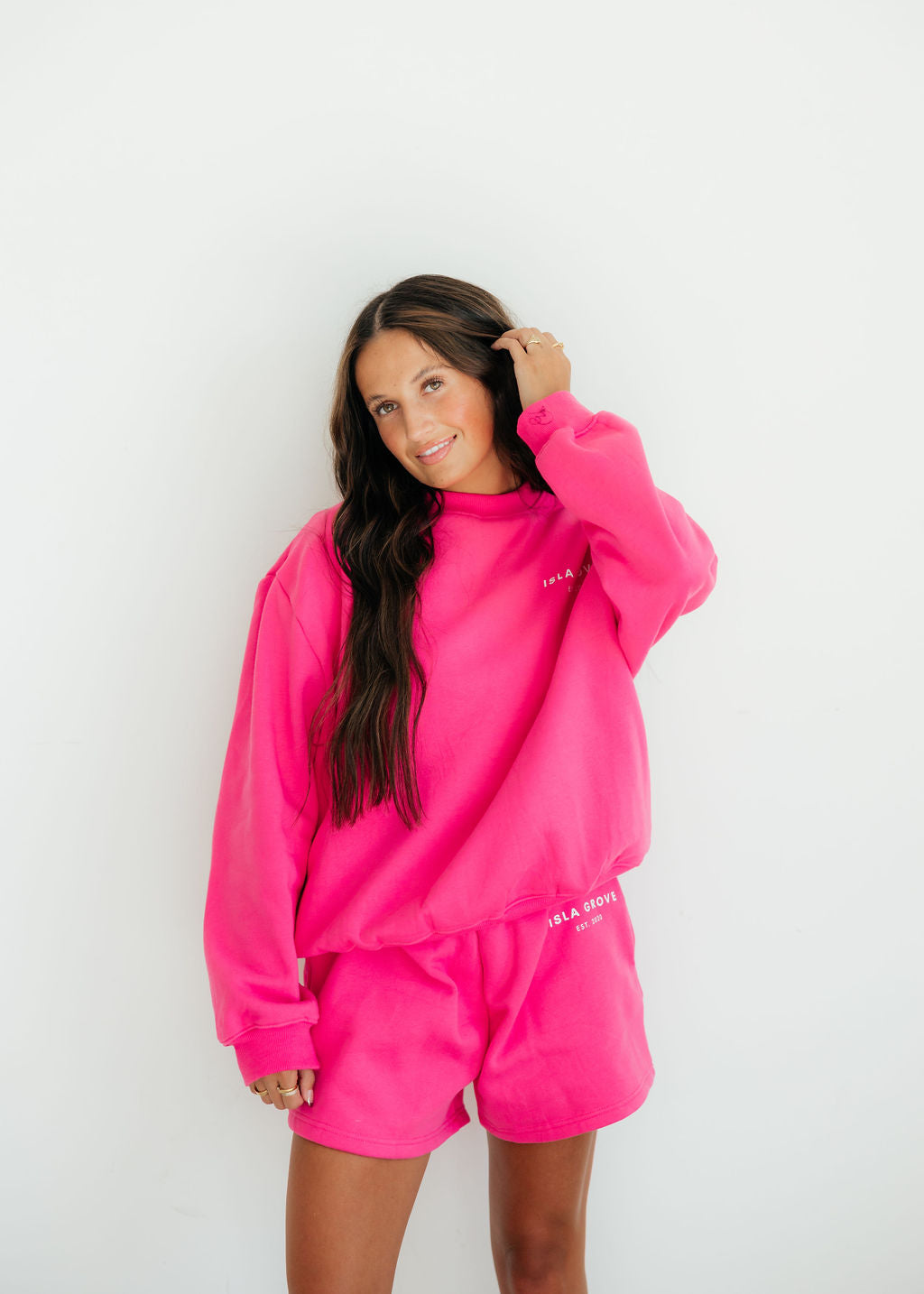 Isla Grove Original Crewneck // Hot Pink *RESTOCKED*