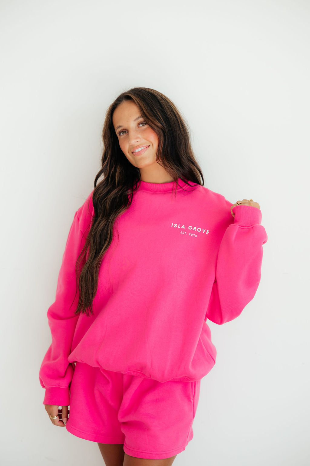 Isla Grove Original Crewneck // Hot Pink *RESTOCKED*