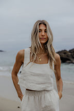 Sandy Linen Square Neck Top