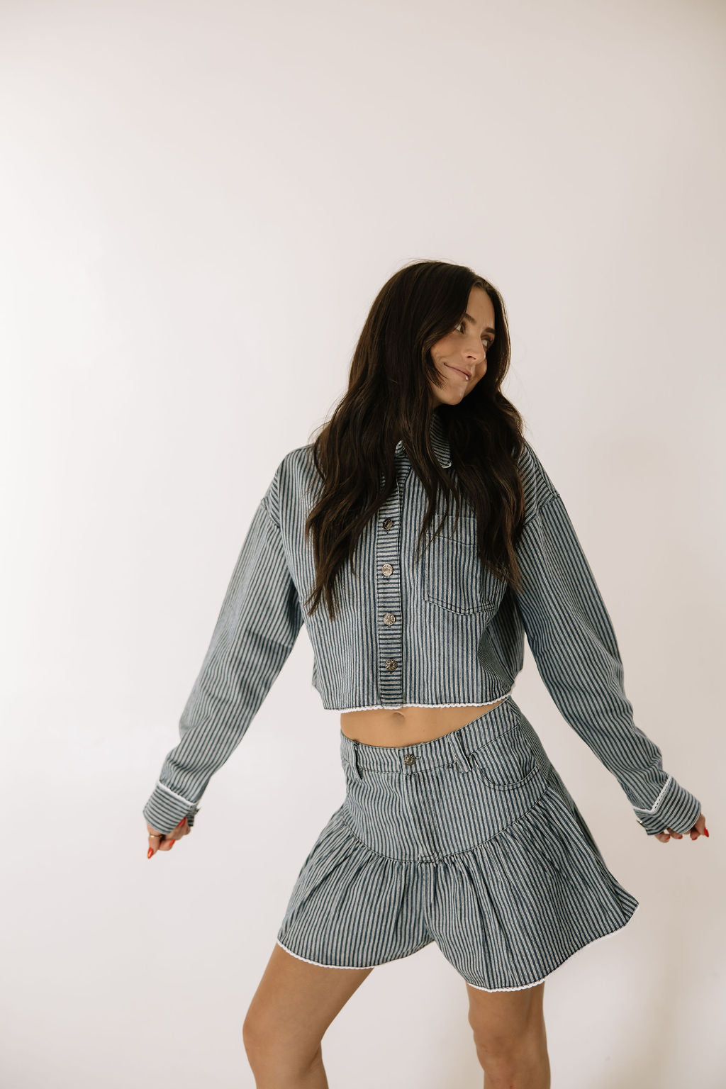 Ella Stripe Top and Shorts Set