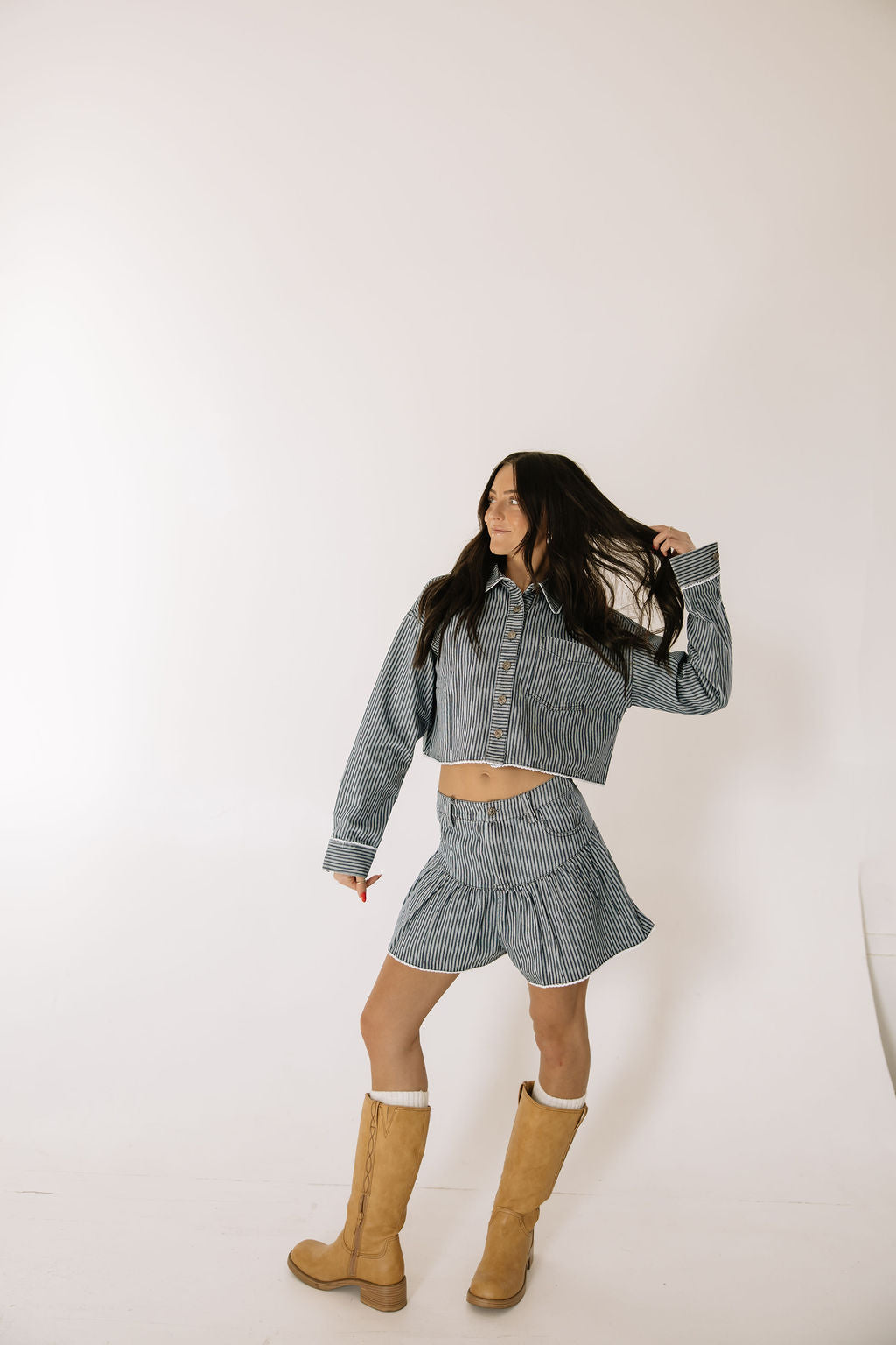 Ella Stripe Top and Shorts Set