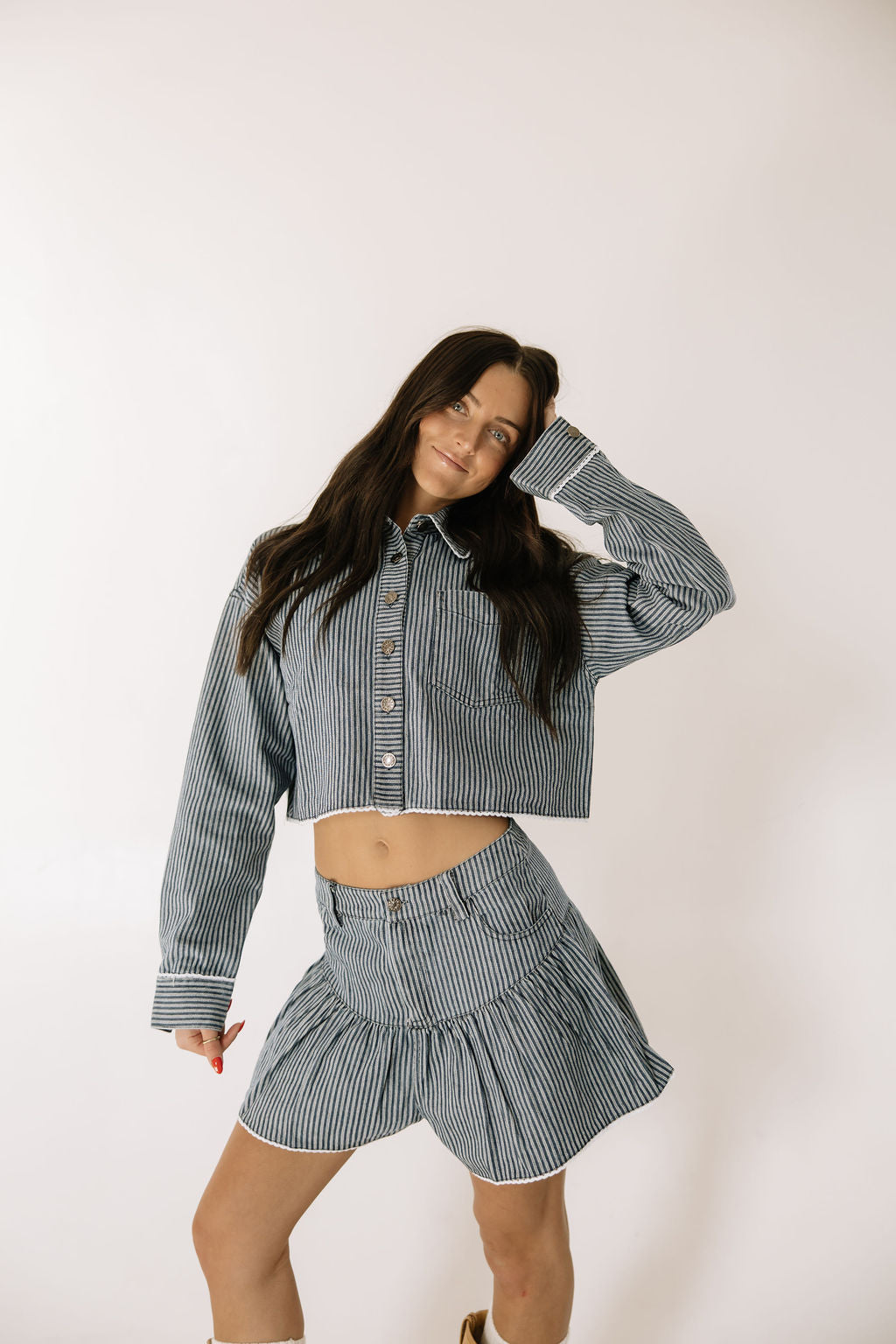 Ella Stripe Top and Shorts Set