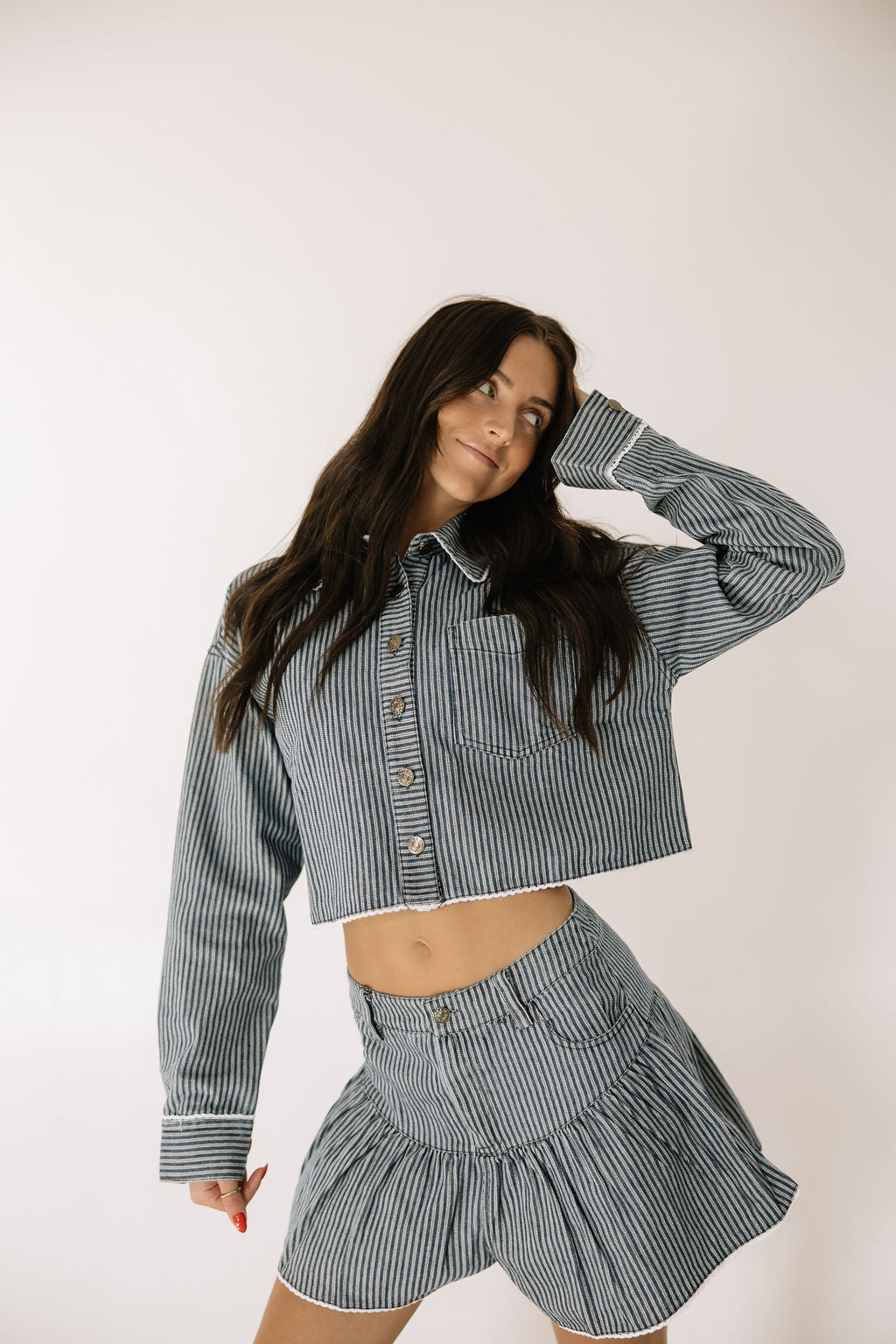 Ella Stripe Top and Shorts Set