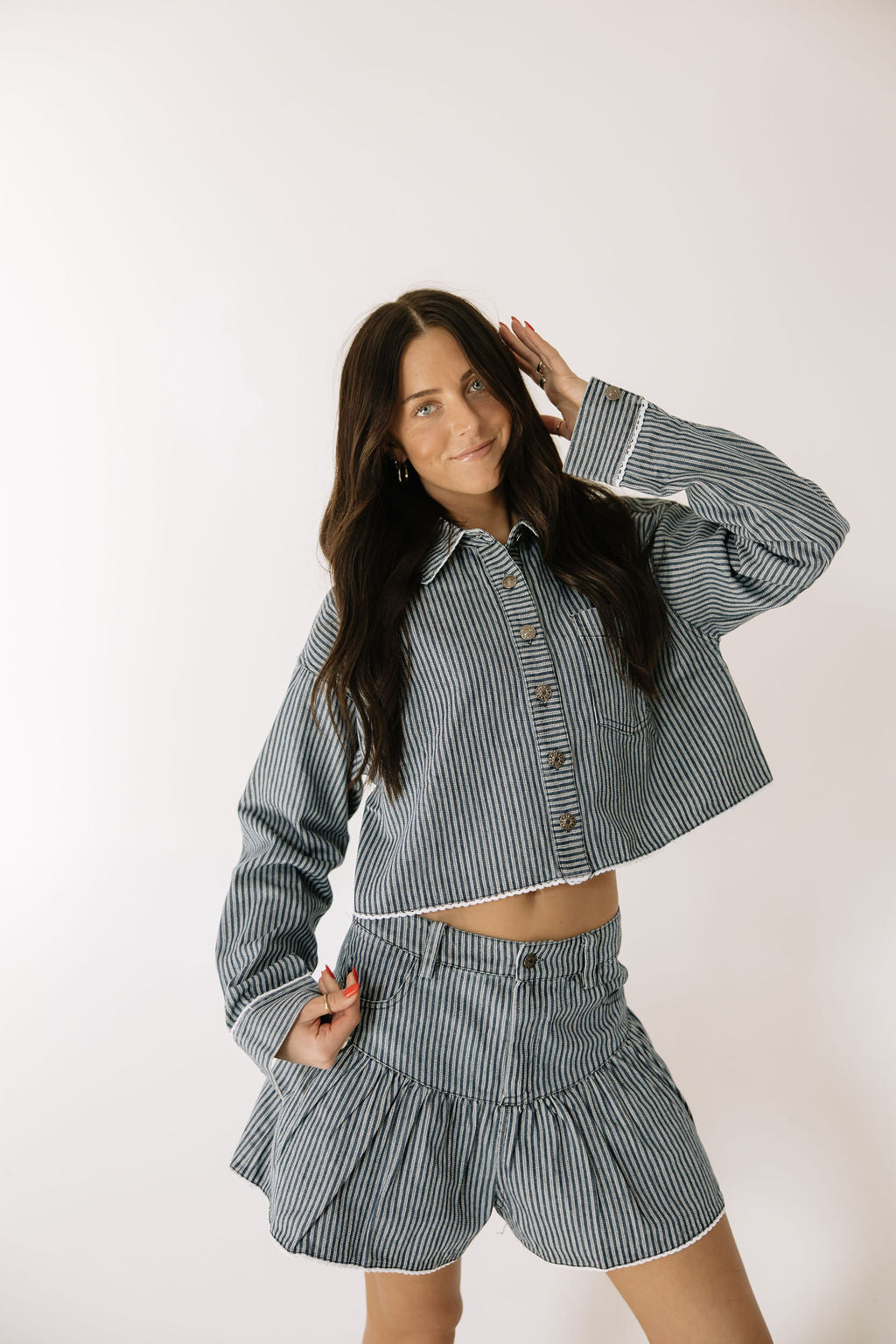 Ella Stripe Top and Shorts Set