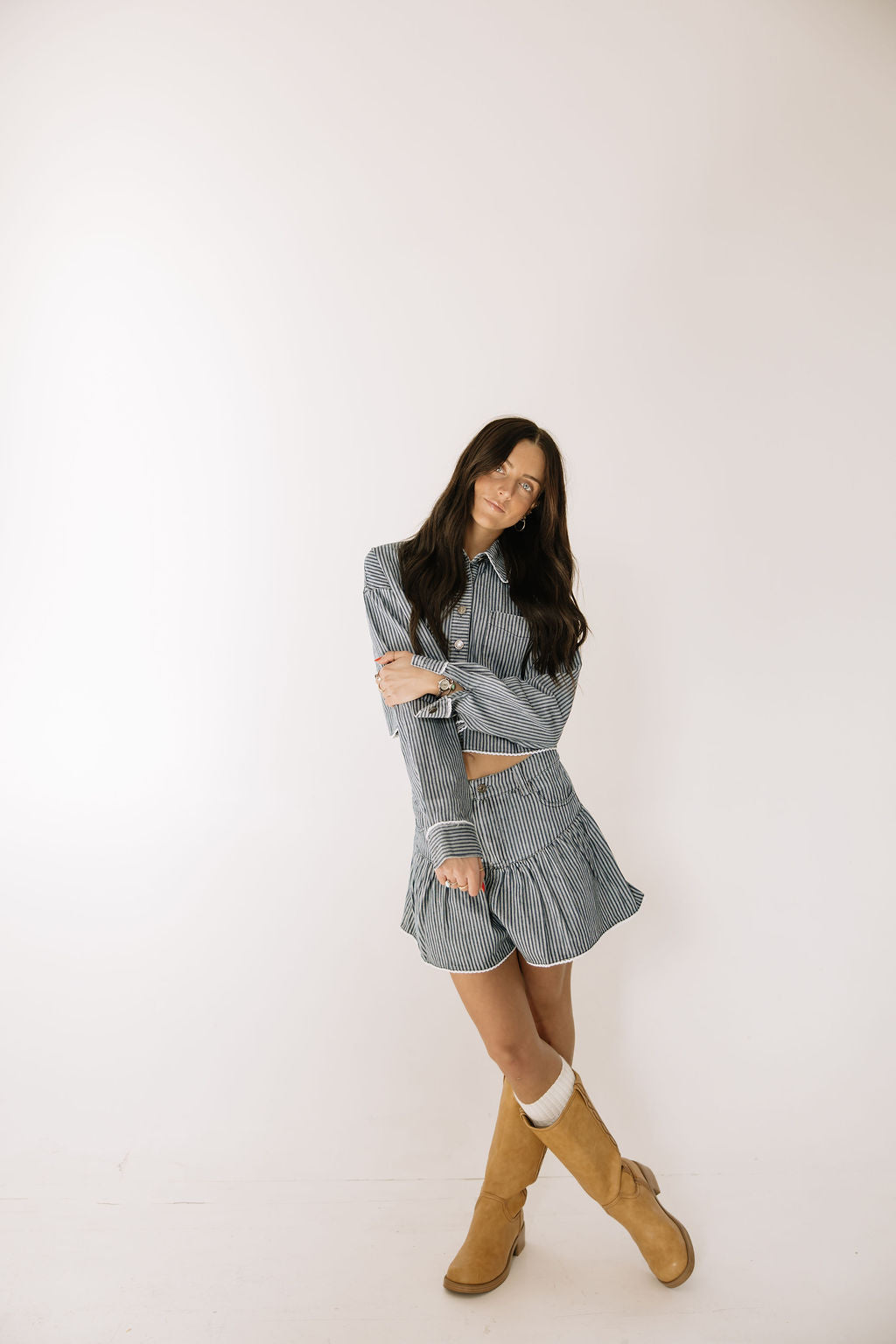 Ella Stripe Top and Shorts Set